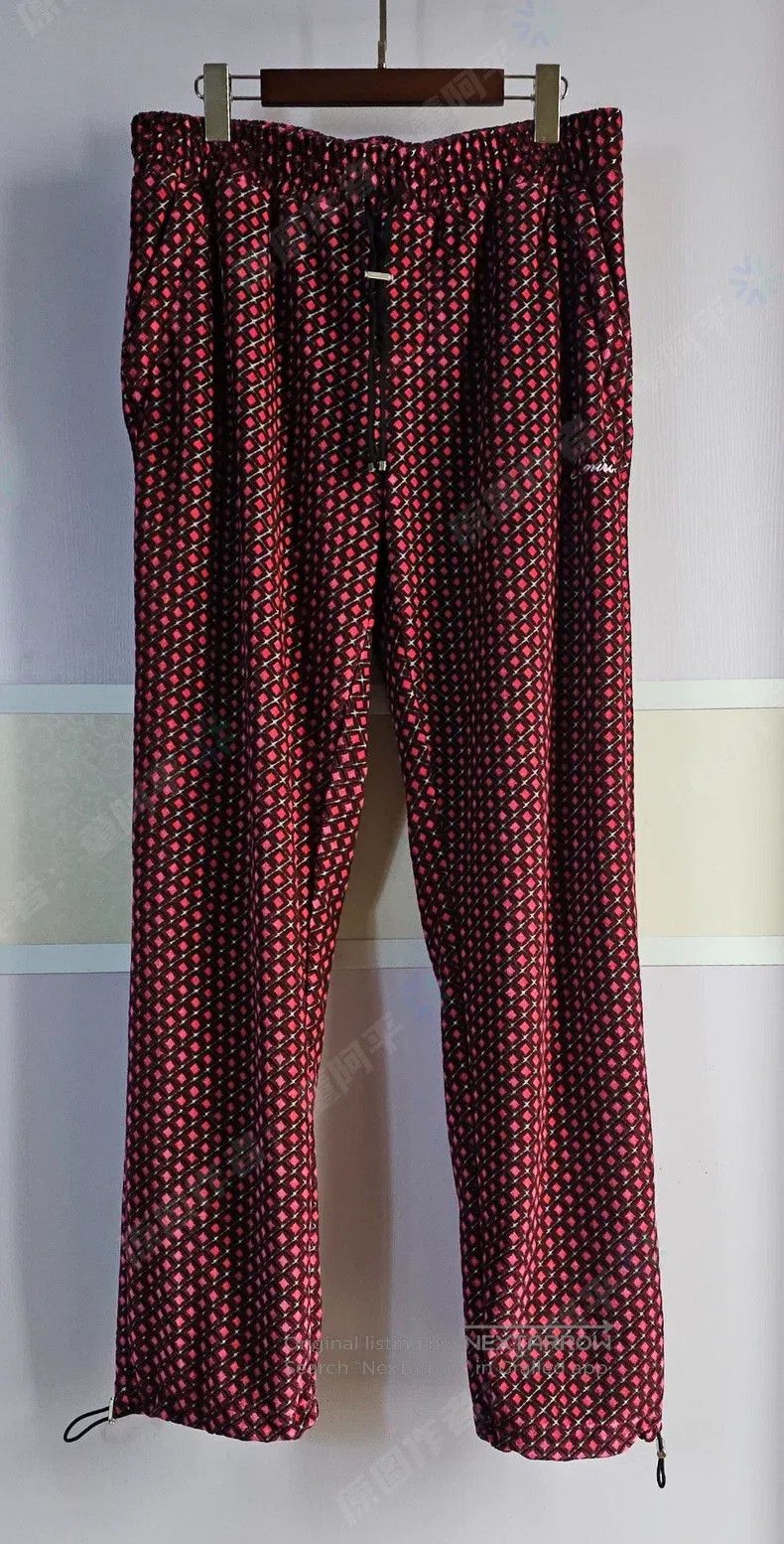 Amiri Amiri Size XL Leisure Velvet Long Pants with Red and Black Size US 27 - 1 Thumbnail