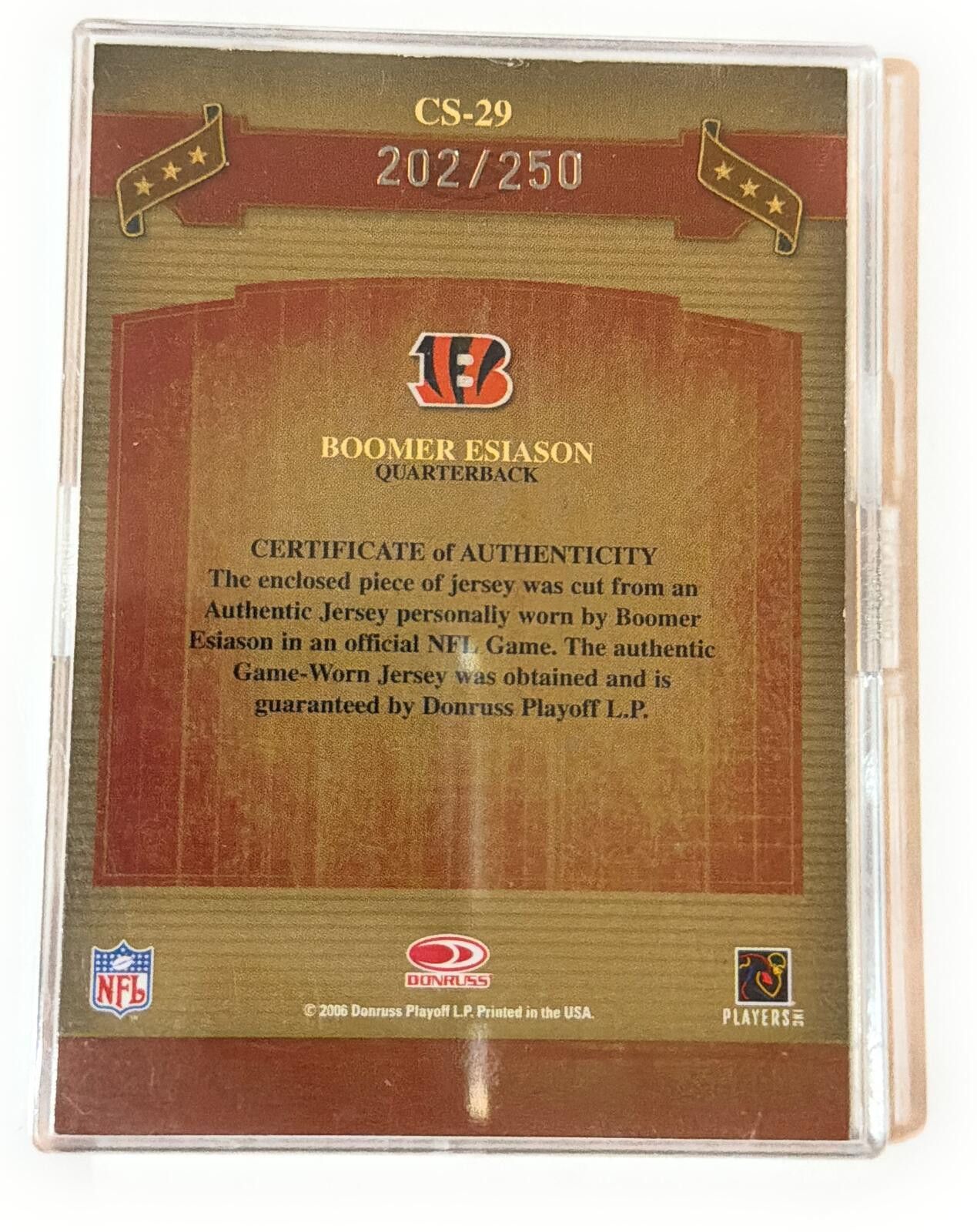 Other 2006 Donruss Classic Singles Boomer Esiason 202/250 #CS-29 Size ONE SIZE - 2 Thumbnail