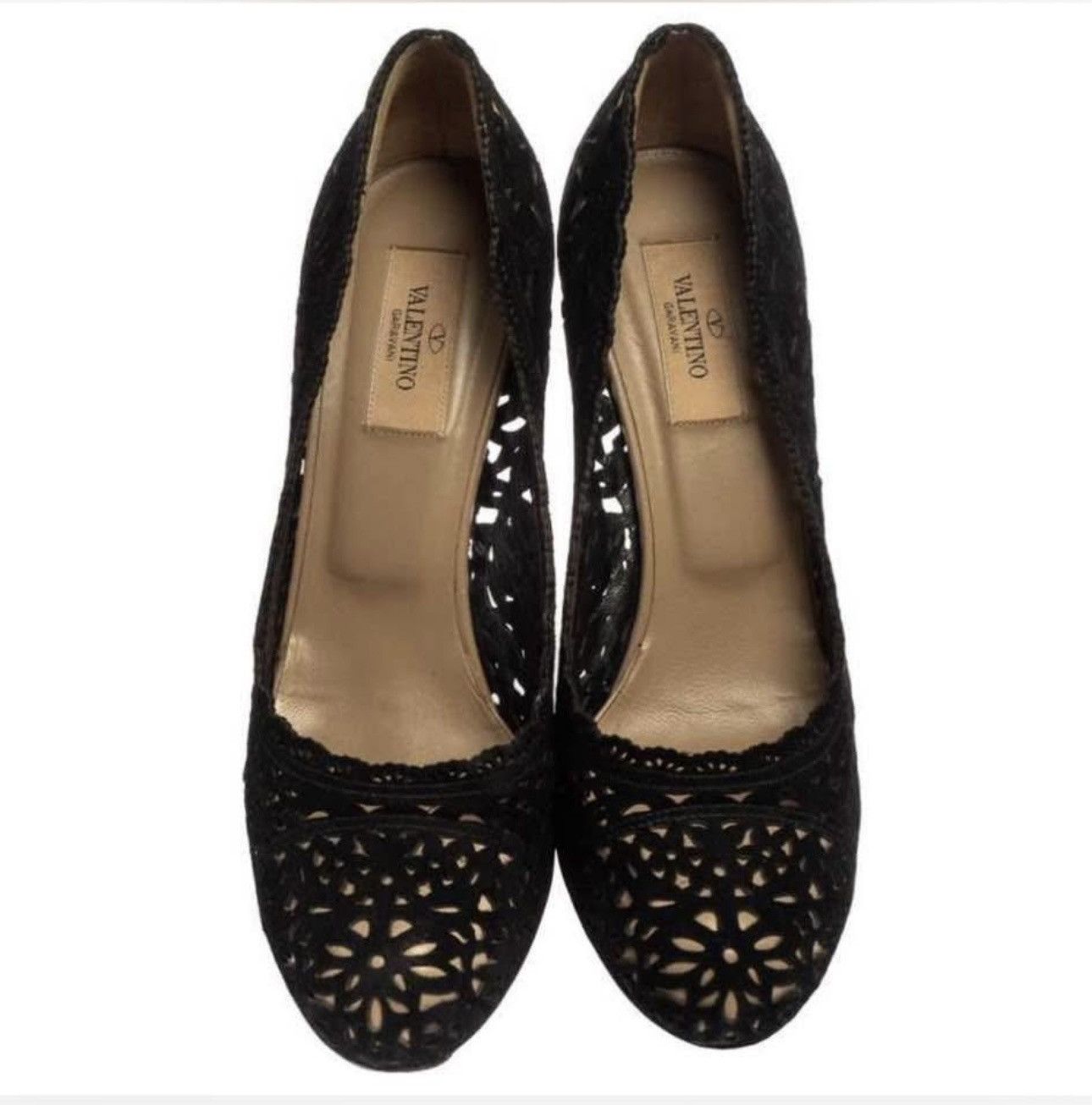 Valentino Valentino Black Heels Suede Size US 7.5 / IT 37.5 - 1 Thumbnail