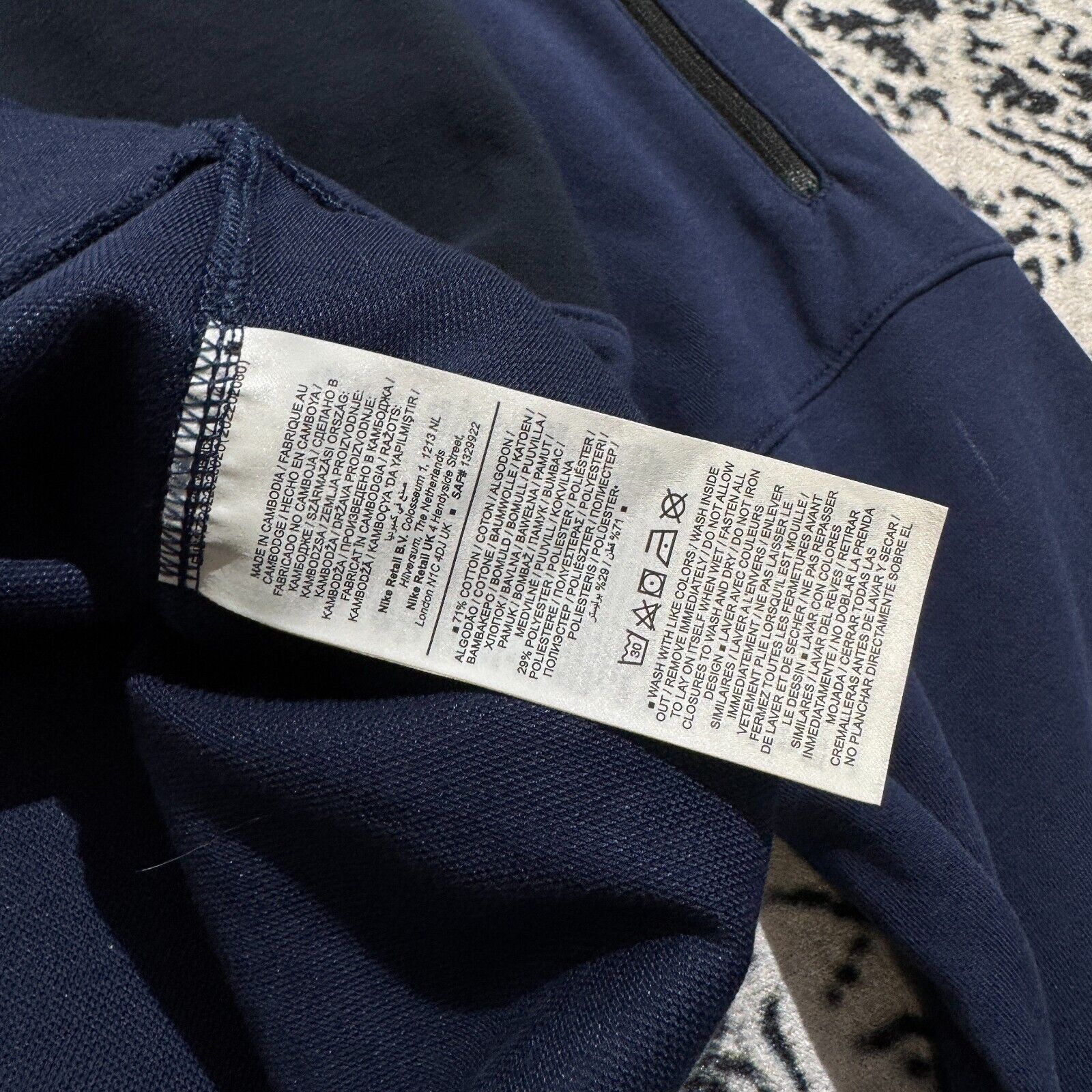 Nike × Vintage Vintage Nike Navy Cotton Hoodie Zip Size XL Y2K Tech Fleece Size US XL / EU 56 / 4 - 6 Thumbnail