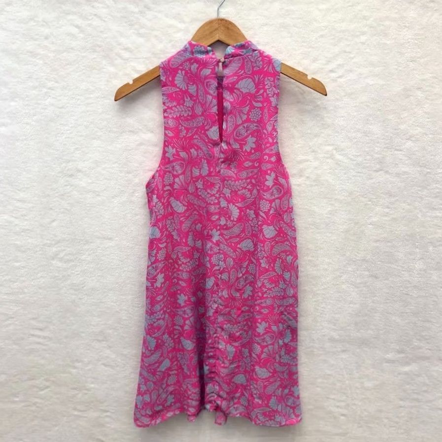 Vintage VINTAGE Everly Shift Sleeveless Pink Gray Paisley High Neck Mini Dress Size M Size M / US 6-8 / IT 42-44 - 3 Thumbnail