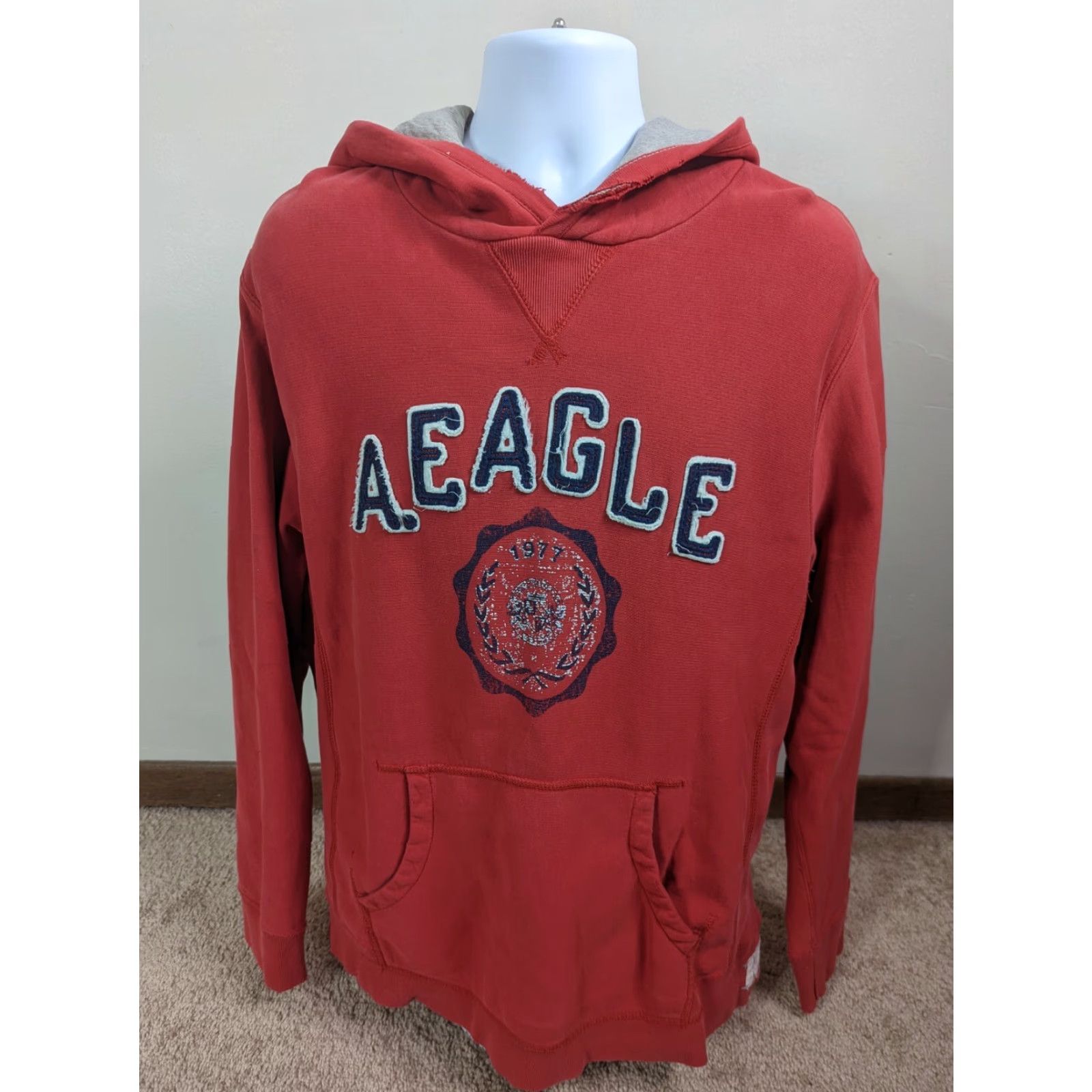 American Eagle Outfitters VINTAGE American Eagle Outfitters Red Hoodie Hooded Sweatshirt Mens Large Shirt Size US L / EU 52-54 / 3 - 2 Thumbnail
