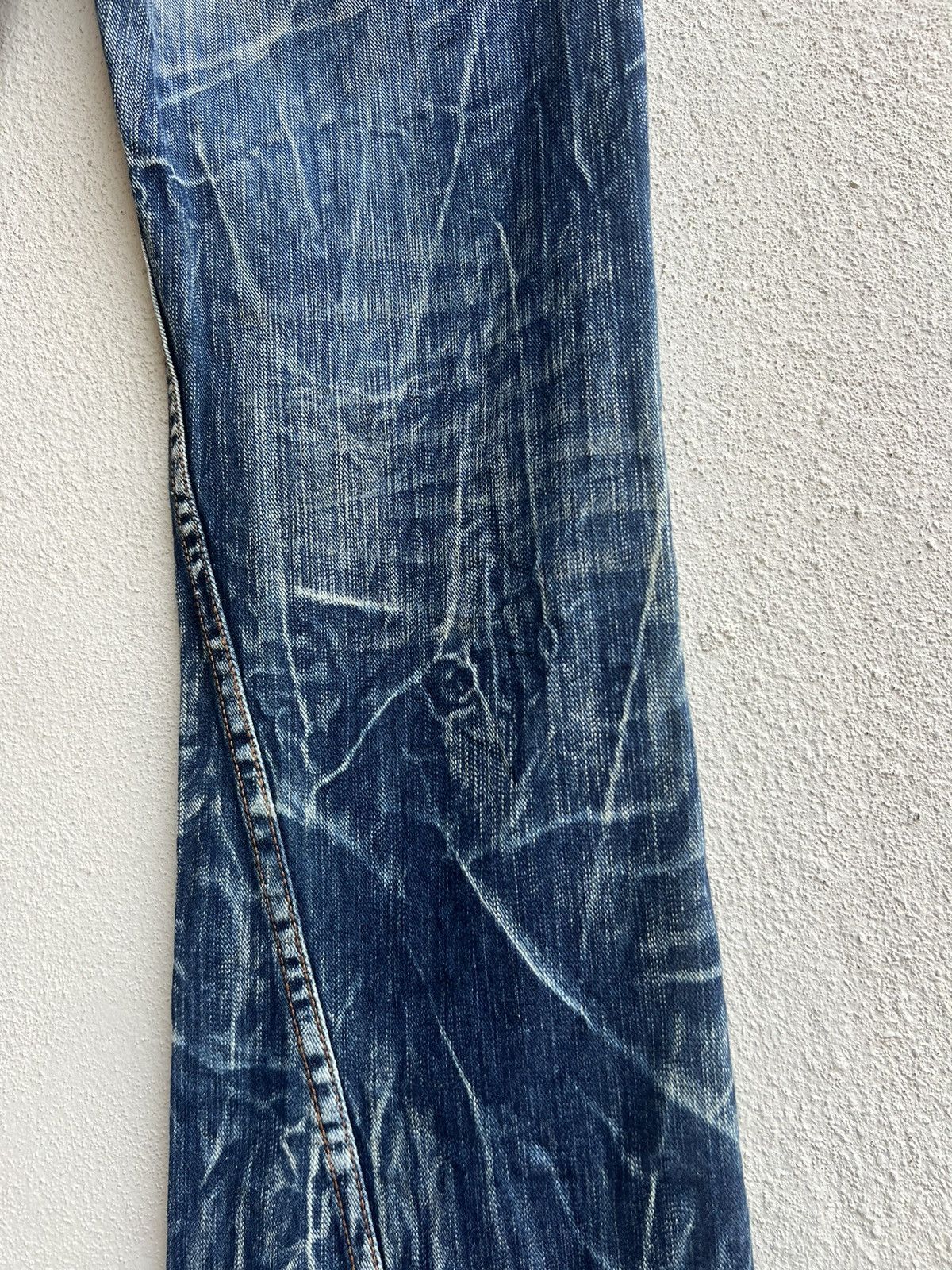 Vintage Nylus Japan Rips Discharge Denim Bootcut Jeans Flare Size US 30 / EU 46 - 19 Thumbnail