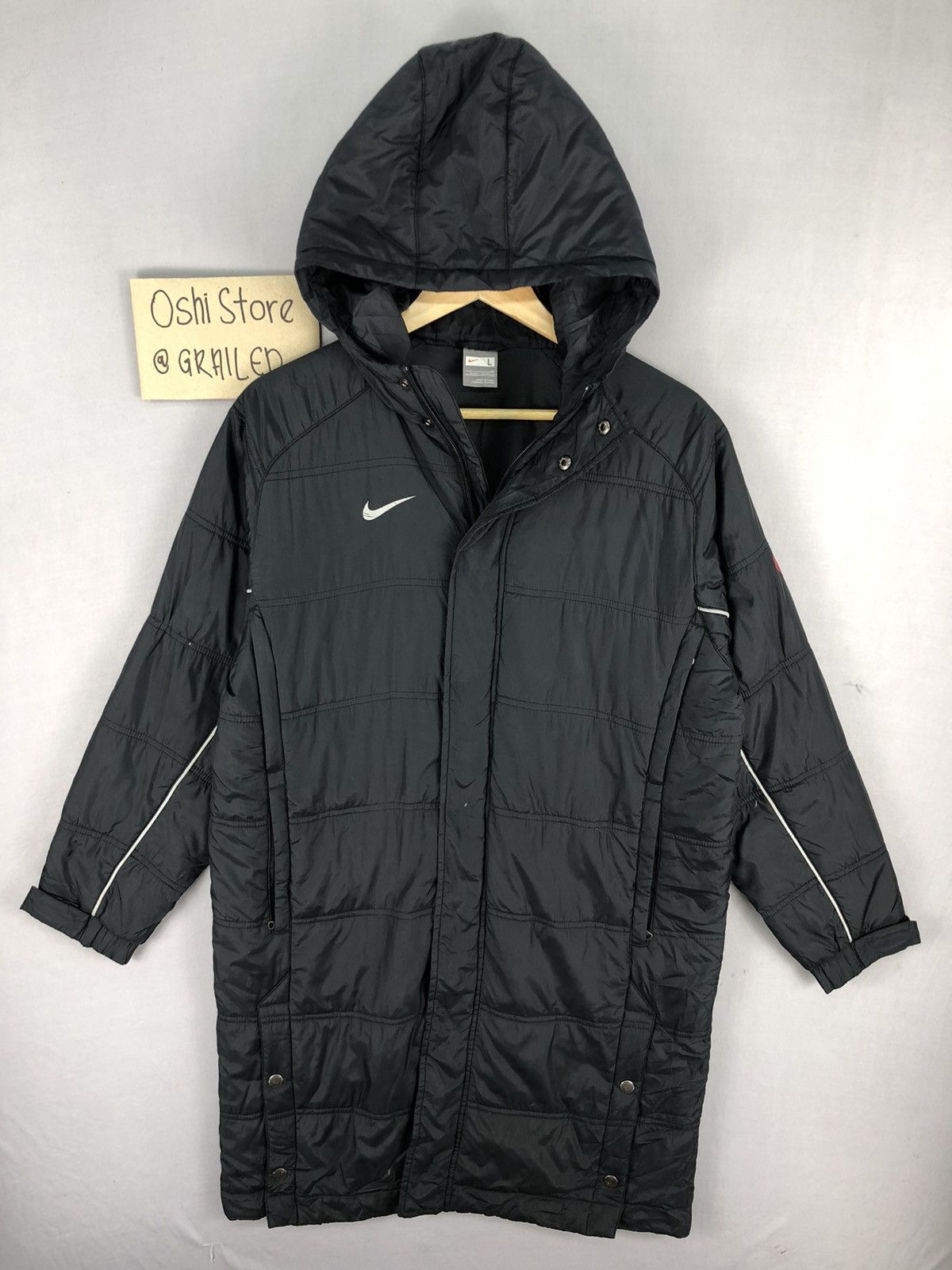Nike × Vintage Vintage Y2K Nike Swoosh Logo Parka Puffer Jacket Size US S / EU 44-46 / 1 - 1 Thumbnail