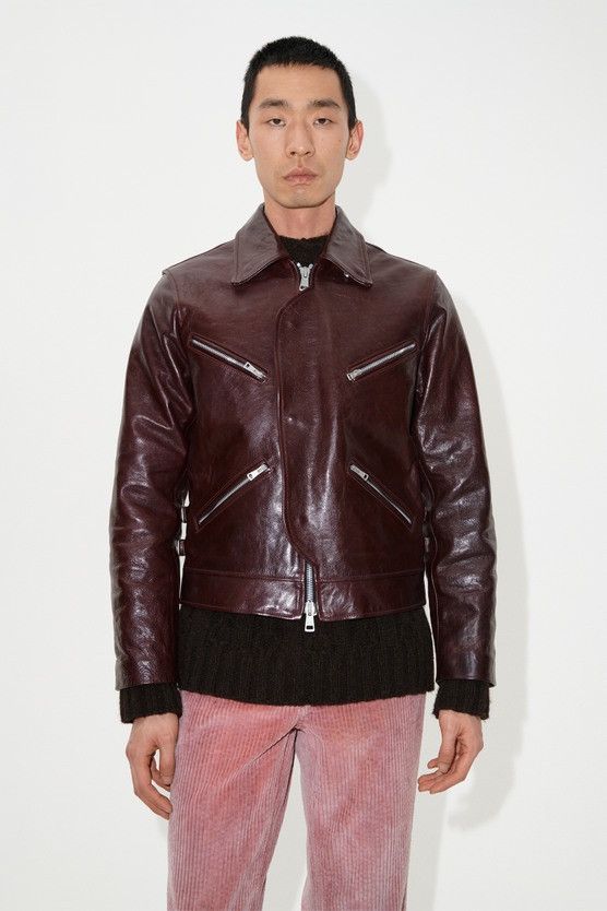 image of Our Legacy ‘Demon’ Leather Jacket in Brown, Men's (Size XL)