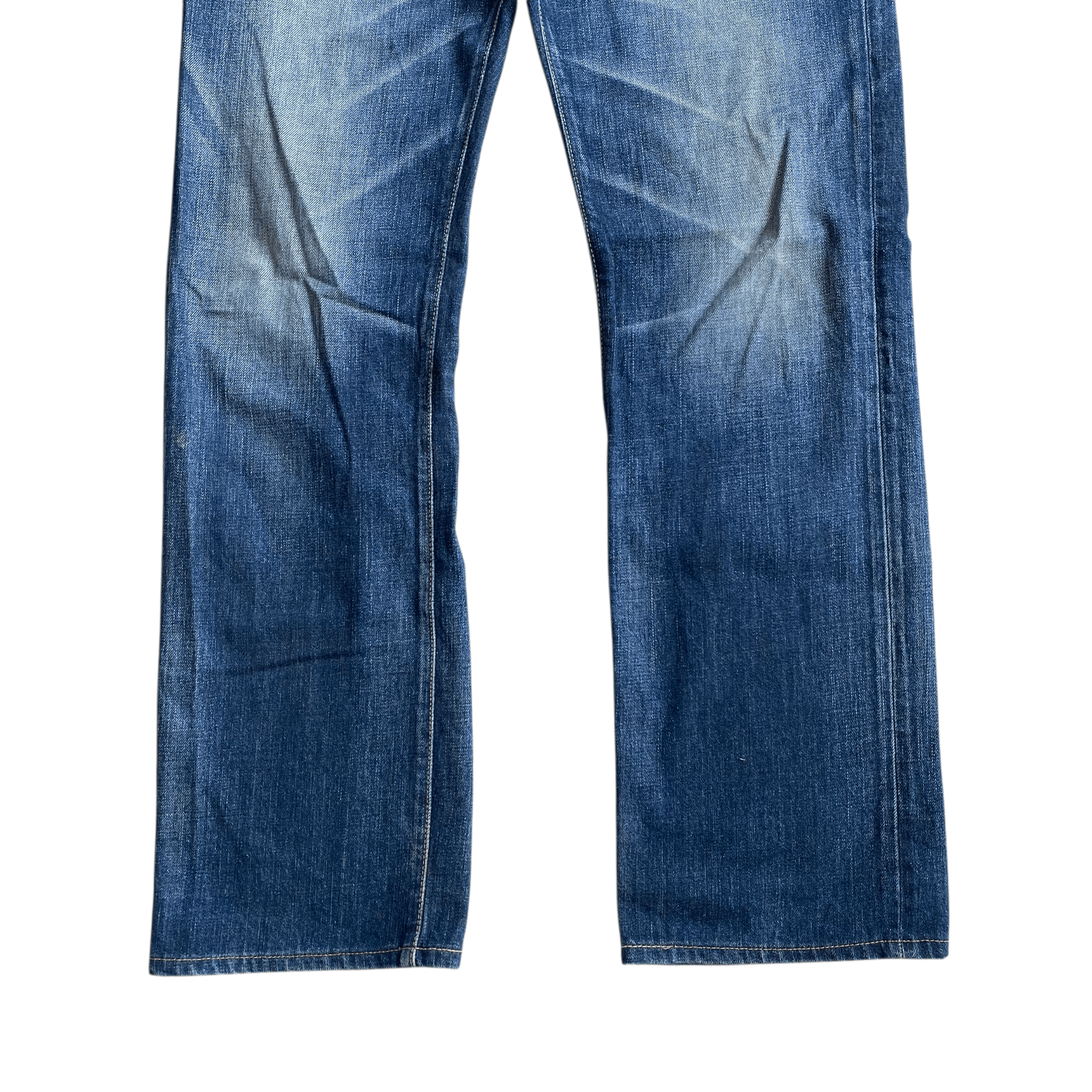 Tornado Mart Japanese Brand Back Number Whisker Jeans Size US 33 - 4 Thumbnail