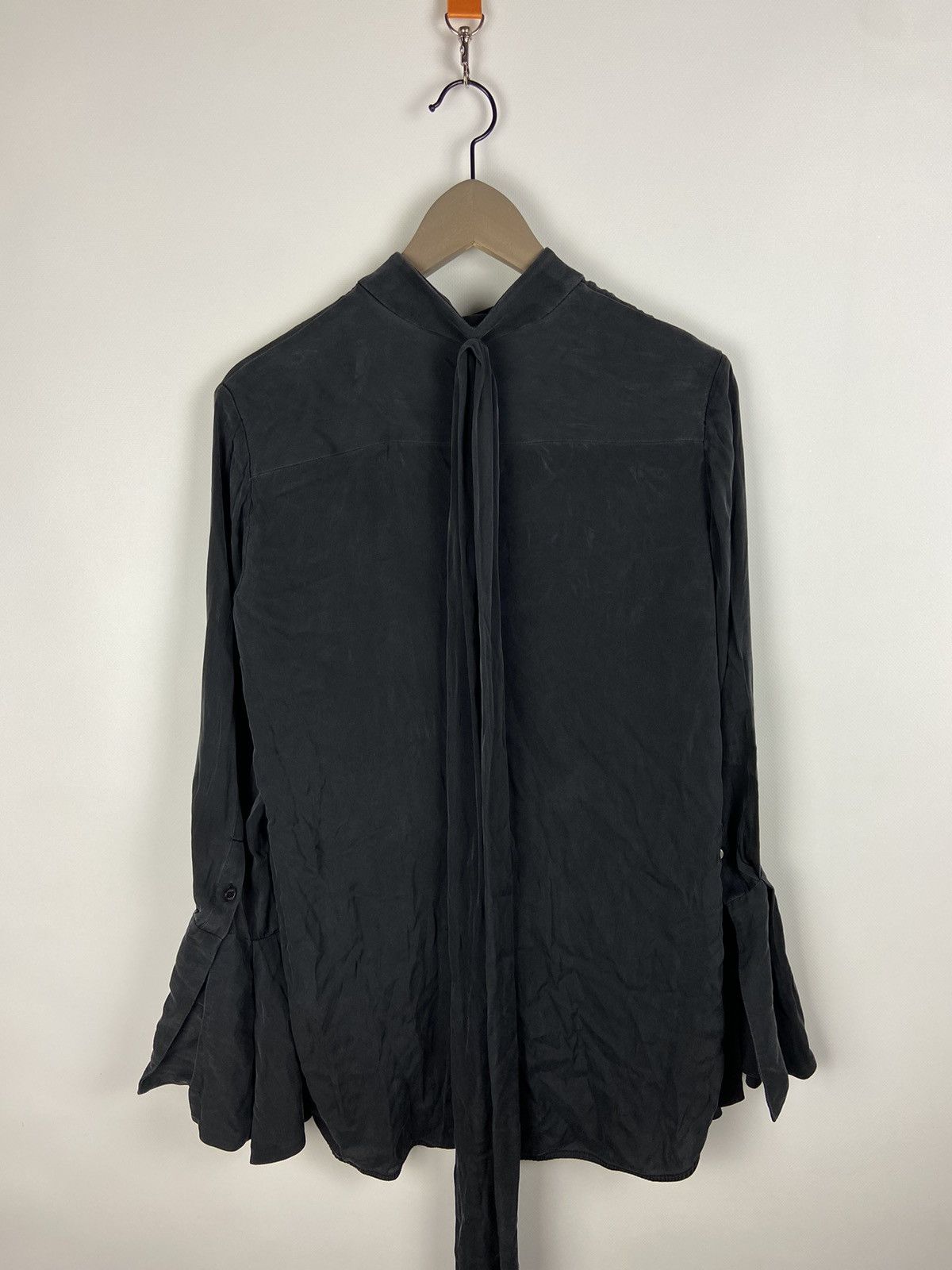 ELLERY Ellery Luxury Black Shirt Asymmetrical Long Sleeve Silk Size M / US 6-8 / IT 42-44 - 2 Thumbnail