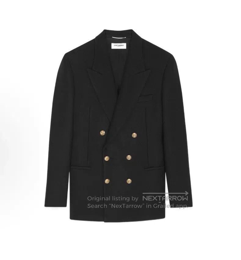 Saint Laurent Paris Saint Laurent Paris Black and Gold Cashmere Wool Blend Ove Size US M / EU 48-50 / 2 - 5 Thumbnail
