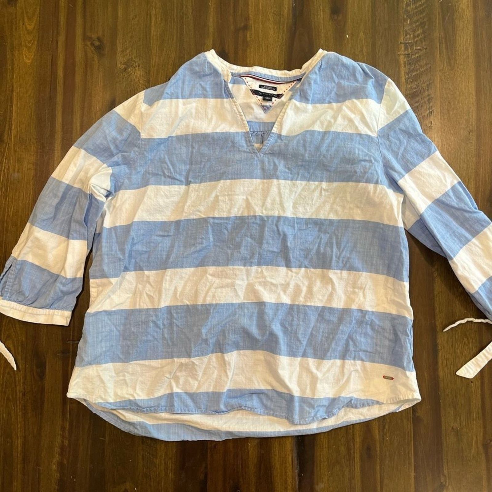 Tommy Hilfiger Tommy Hilfiger Relaxed Fit Wide Striped Top, Women's Size XL Size XL / US 12-14 / IT 48-50 - 3 Thumbnail