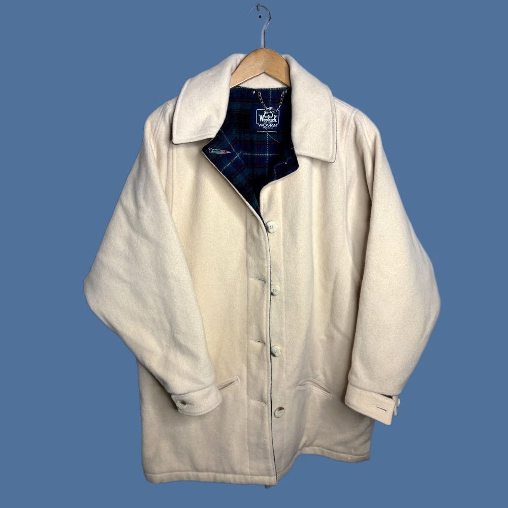 Vintage VINTAGE Woolrich Coat Womens Large Ivory Wool Lined Button Up USA 90s Size L / US 10 / IT 46 - 1 Thumbnail