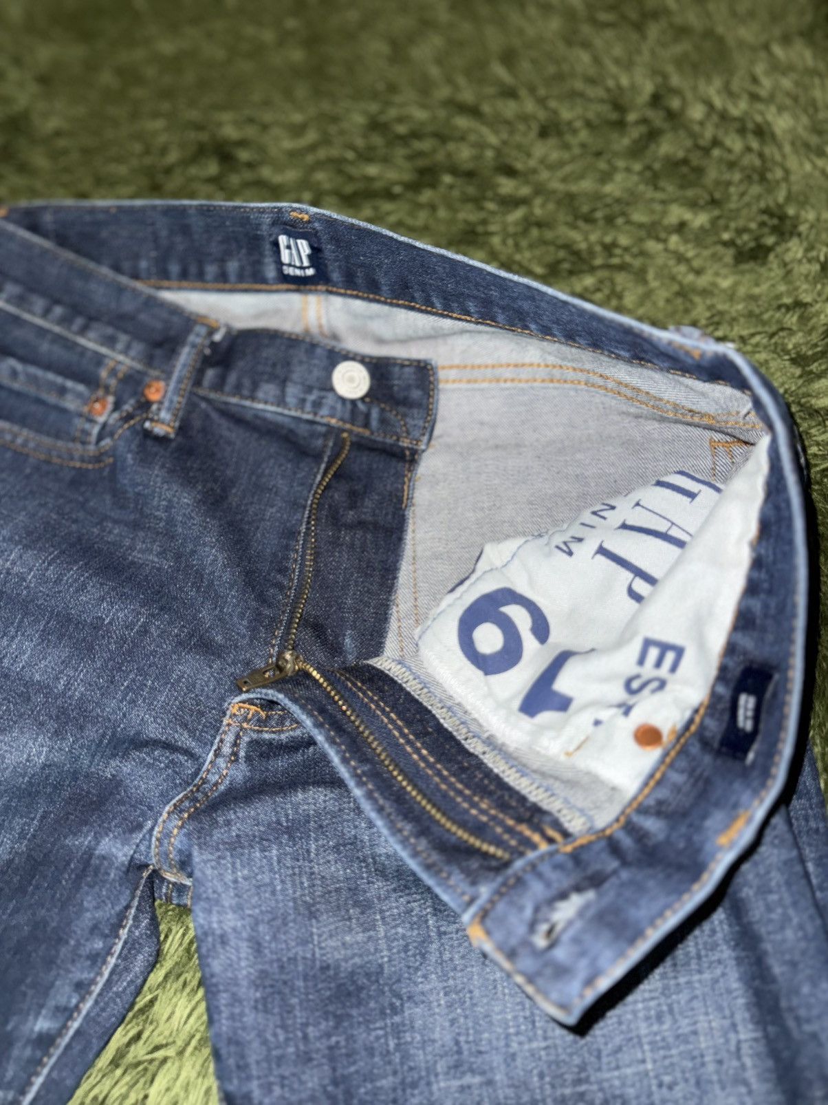 Gap [29x30] GAP 00s Tapered Vintage Wash Denim Pants Mid Indigo Size US 29 - 3 Thumbnail