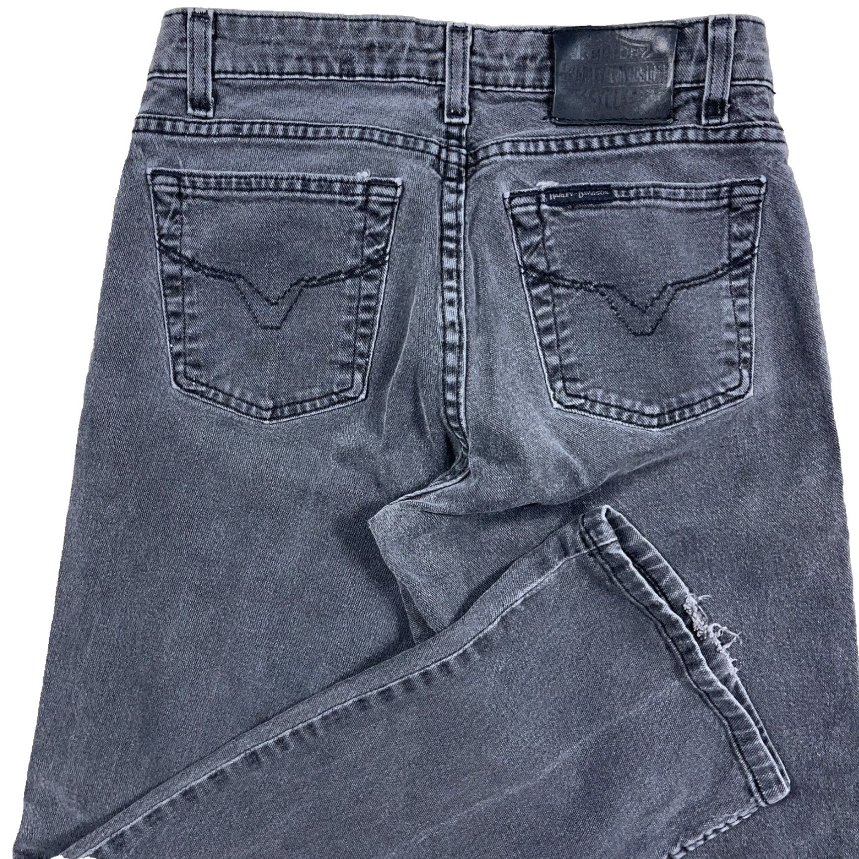 Harley Davidson VINTAGE Harley-Davidson Jeans Women 4 Boot Cut Faded Black Mid Rise Biker VTG Y2K Jeans Women Boots? Size 27" / US 4 / IT 40 - 2 Thumbnail