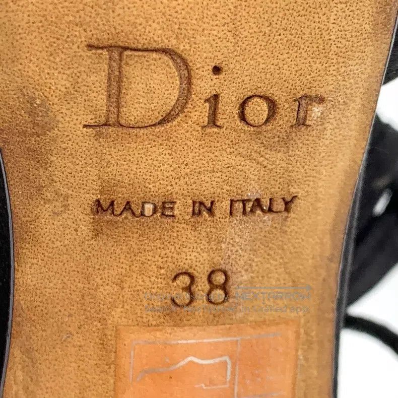 Dior Dior Black diamond-encrusted tie bow buckle thin heel high Size US 7.5 / IT 37.5 - 6 Thumbnail