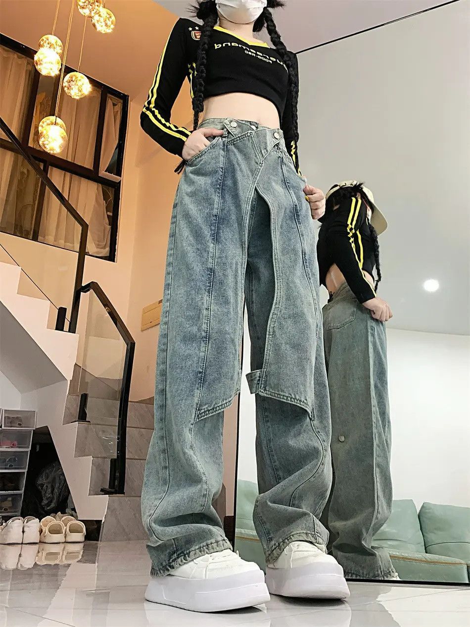 Japanese Brand Splicing high street straight leg jeans Size US 32 / EU 48 - 3 Thumbnail