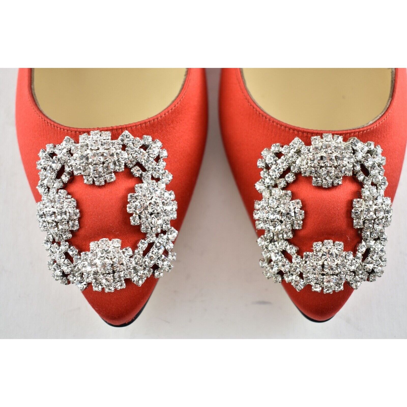Manolo Blahnik Hangisi Satin Silver Jewel Buckle Ballerina Ballet Flat 39 Size US 9 / IT 39 - 7 Thumbnail