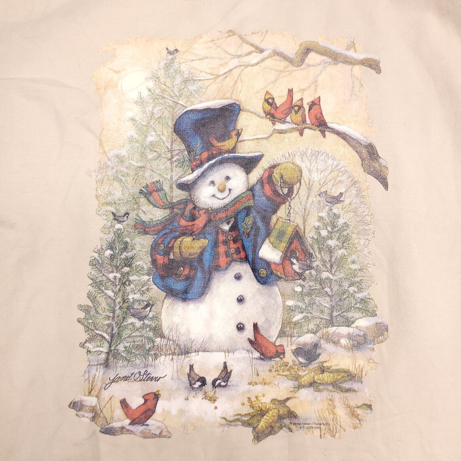 Gildan Gildan Snowman Long Sleeve Pullover Womens Size Large Beige Size L / US 10 / IT 46 - 3 Thumbnail