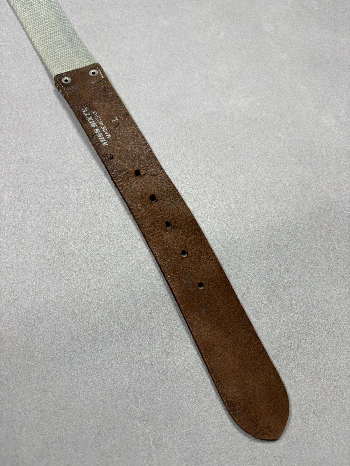 Miss Sixty Miss Sixty Italy Distressed Crackle Leather Canvas Belt Y2K Size ONE SIZE - 13 Thumbnail