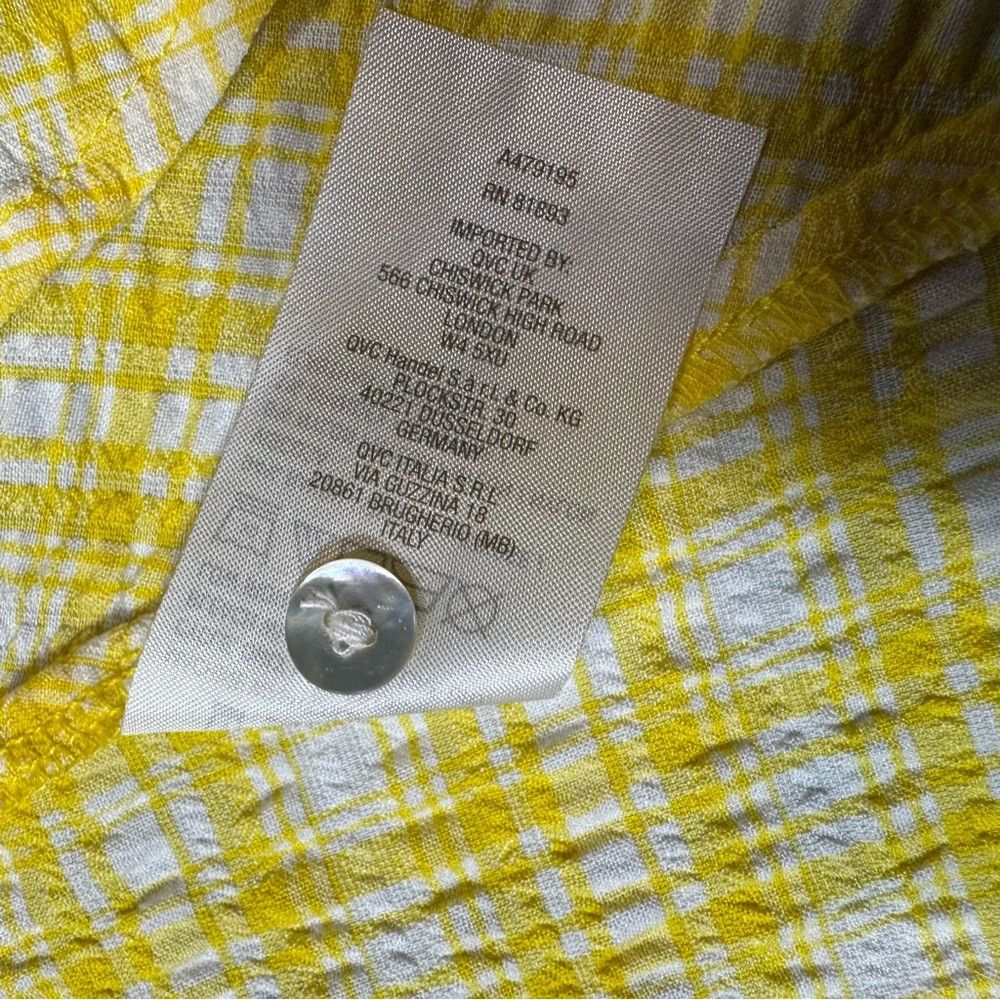 Other New Susan Graver Yarn Dyed Button Front Yellow Plaid Shirt Size S / US 4 / IT 40 - 8 Thumbnail