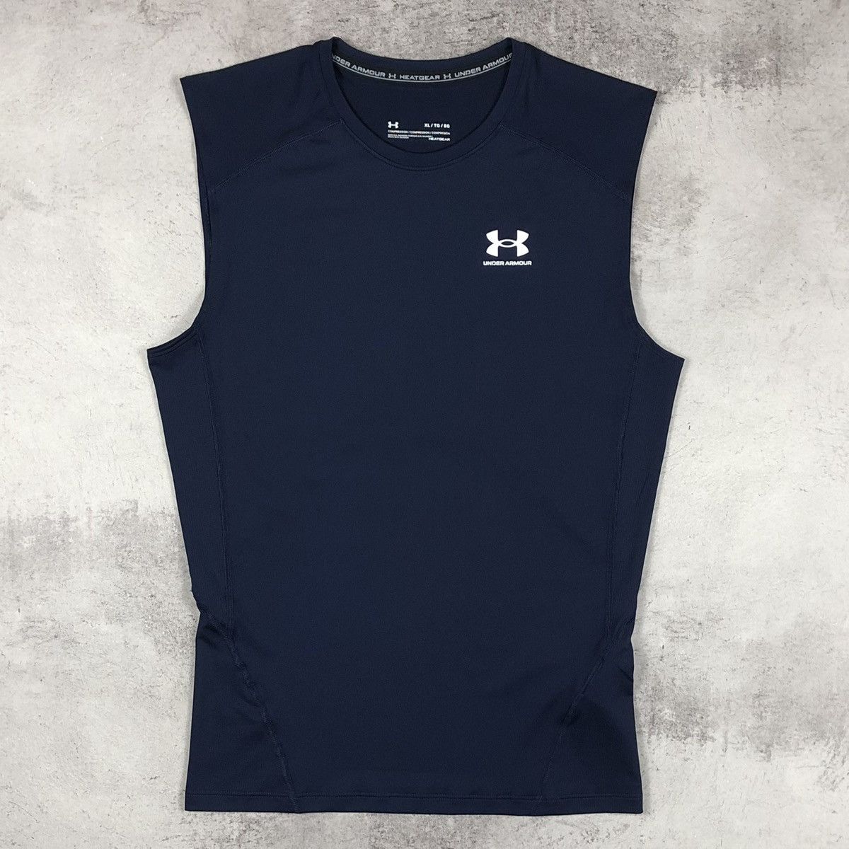 Under Armour Under Armour HeatGear Compression Sleeveless Shirt Navy Blue Size US XL / EU 56 / 4 - 1 Thumbnail