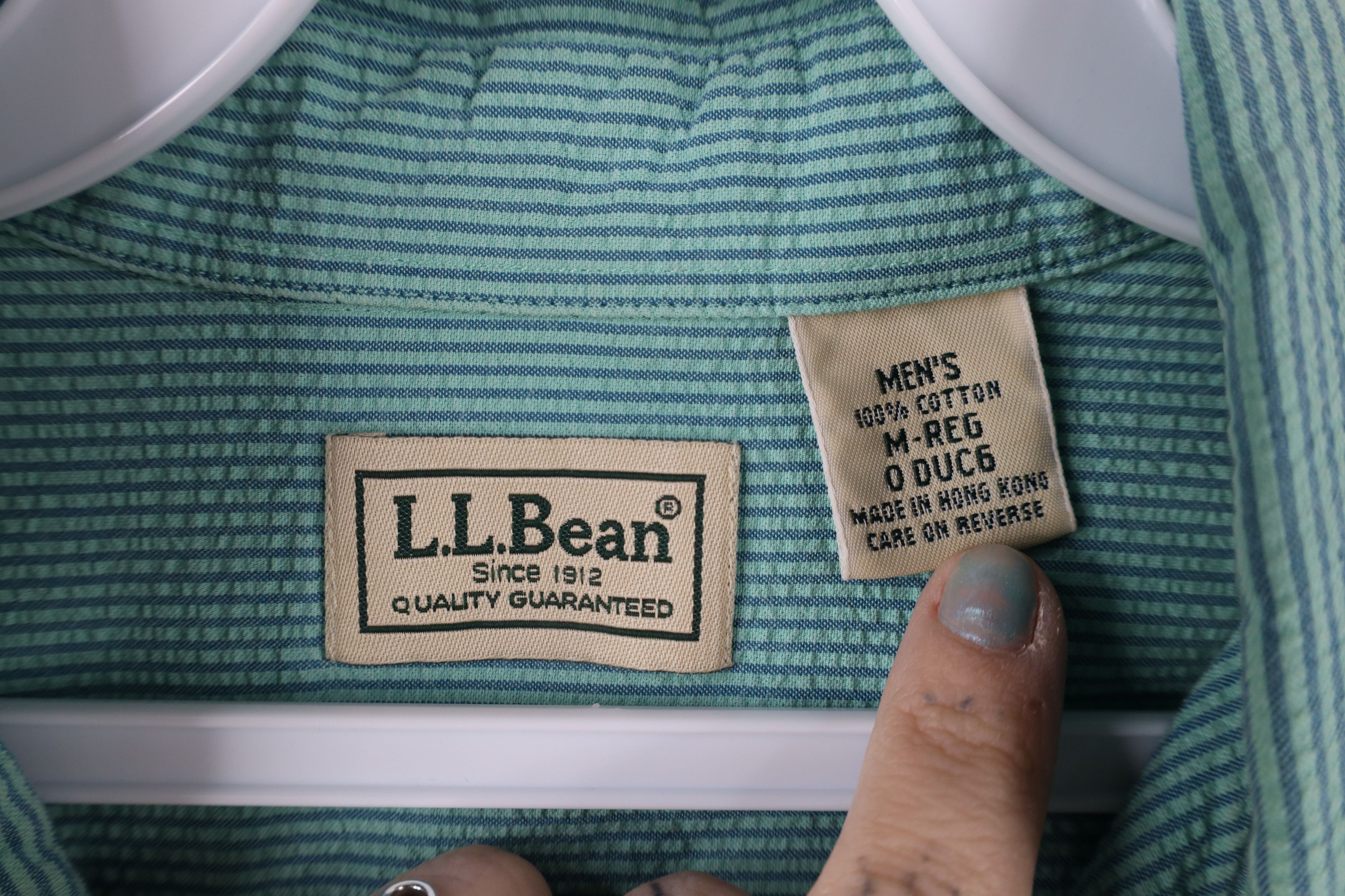 L.L. Bean × Vintage Vintage 90s LL Bean Sucker Short Sleeve Button Down Shirt Size US M / EU 48-50 / 2 - 6 Thumbnail