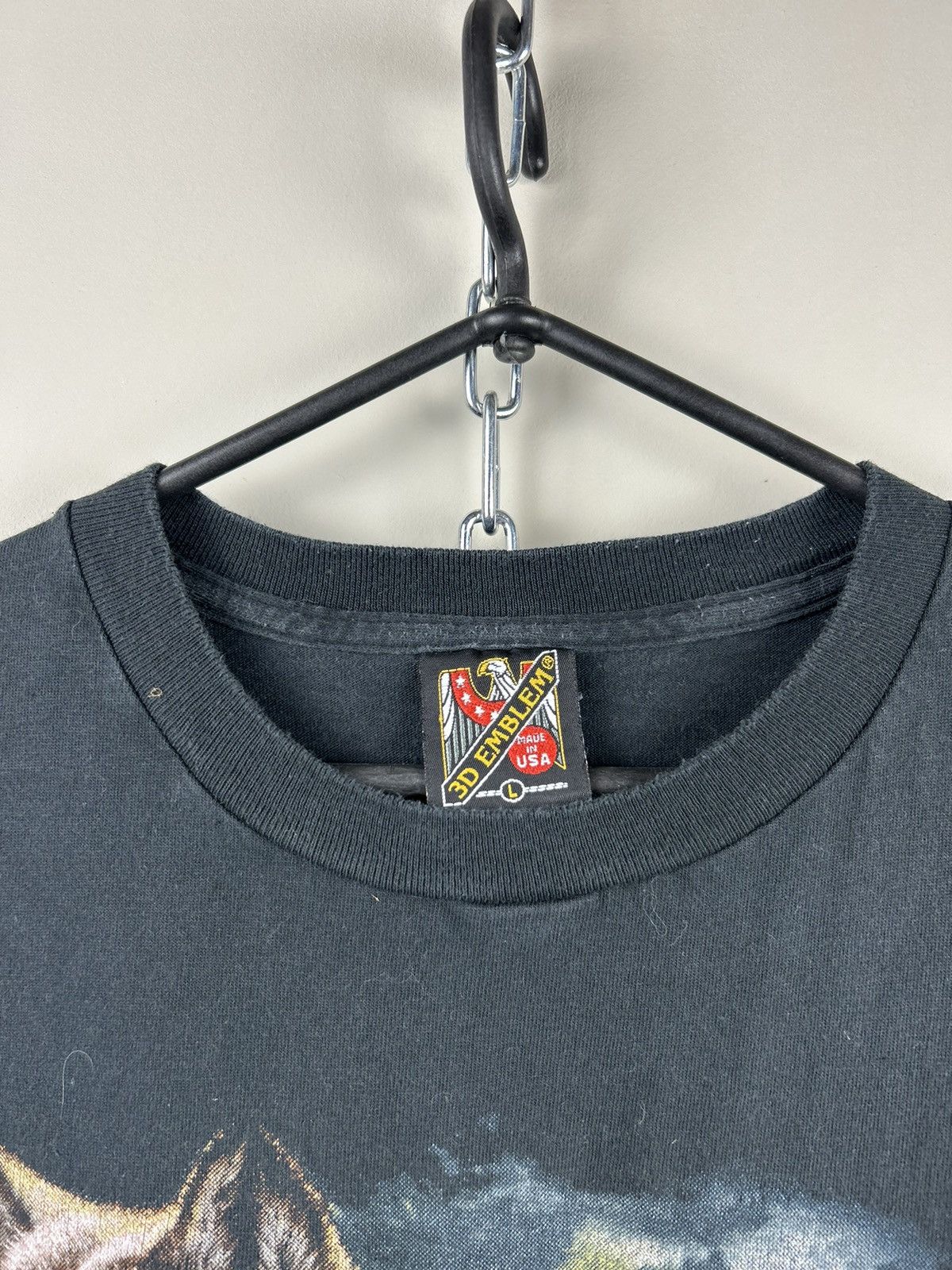 Harley Davidson Vintage 1992 3D Emblem Harley Davidson Wolf Black T shirt Size US L / EU 52-54 / 3 - 2 Thumbnail