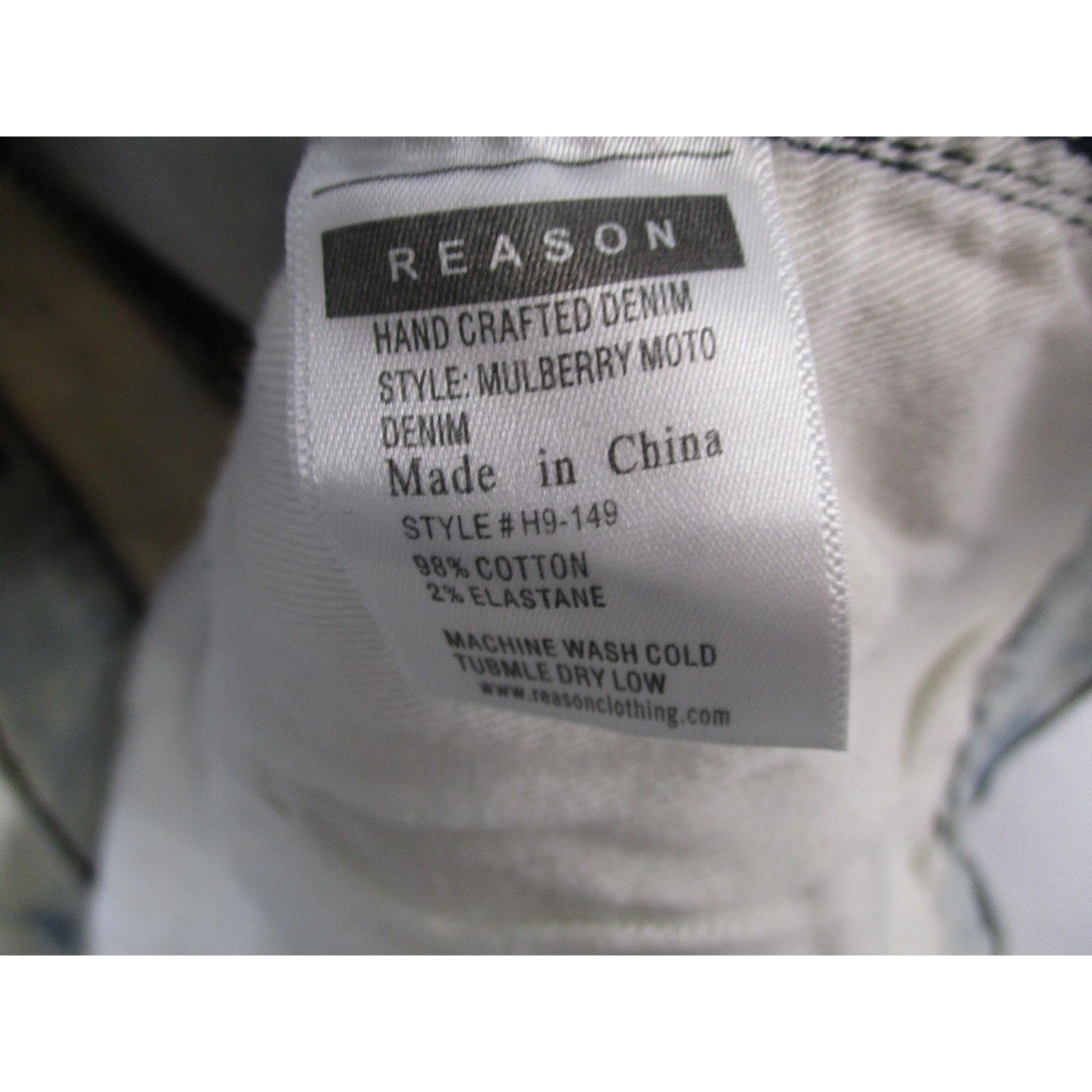 Reason Reason Jeans Men 44 Slim Acid Wash Mulberry Moto Skull Denim Size US 44 / EU 60 - 9 Thumbnail