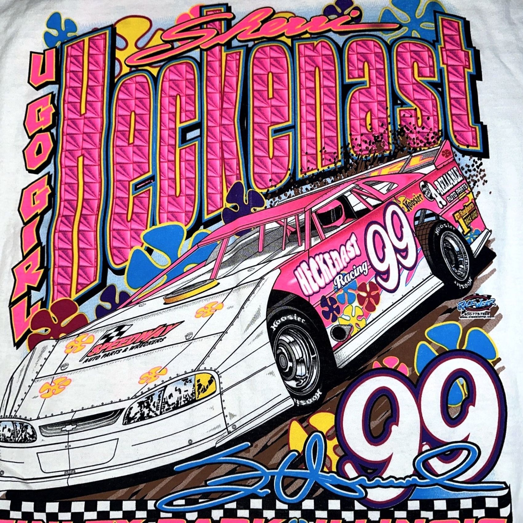 Gildan VINTAGE Nacar Shirt Large Logo Sherri Hecknast Pink 2XL Logo Cars Gildan Mens T-Shirt XXL Pink u Go Girl Size US XXL / EU 58 / 5 - 2 Thumbnail