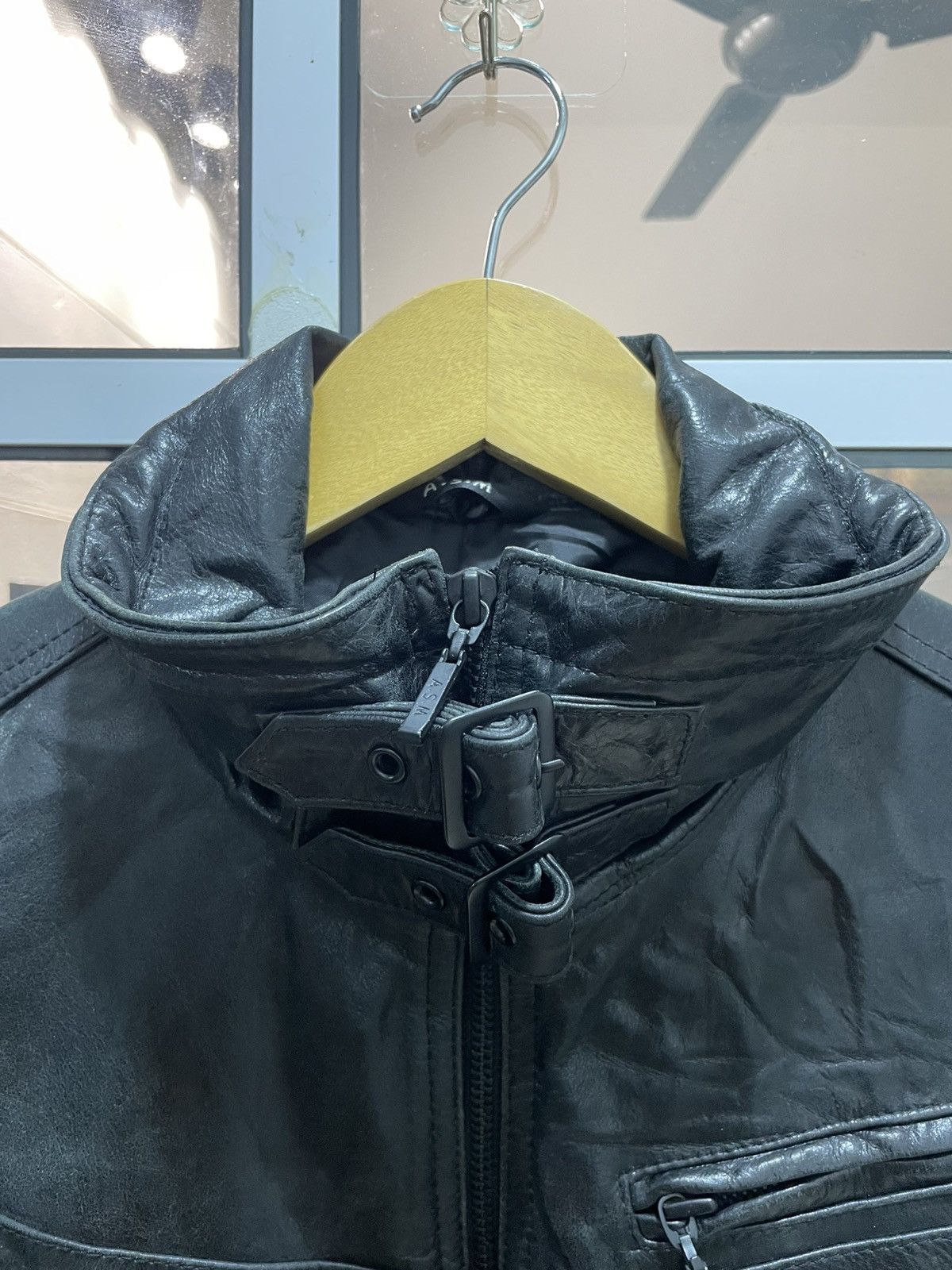 14th Addiction 2000s A.S.M Japanese Brand Gas Mask Leather Jacket (Buffalo) Size US M / EU 48-50 / 2 - 16 Thumbnail