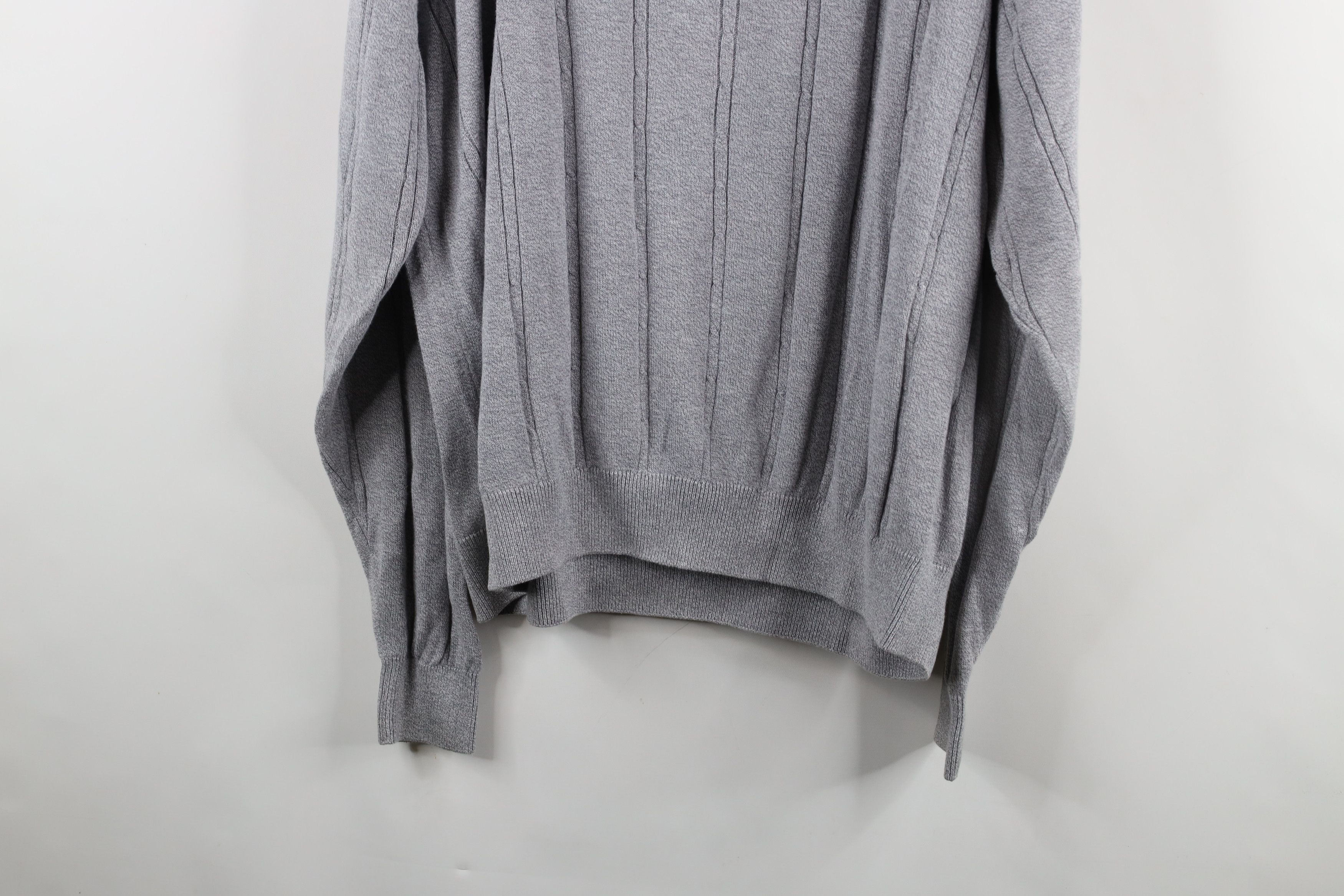 Vintage Vintage 90s Streetwear Blank Cotton Cable Knit Sweater Gray Size US L / EU 52-54 / 3 - 10 Thumbnail
