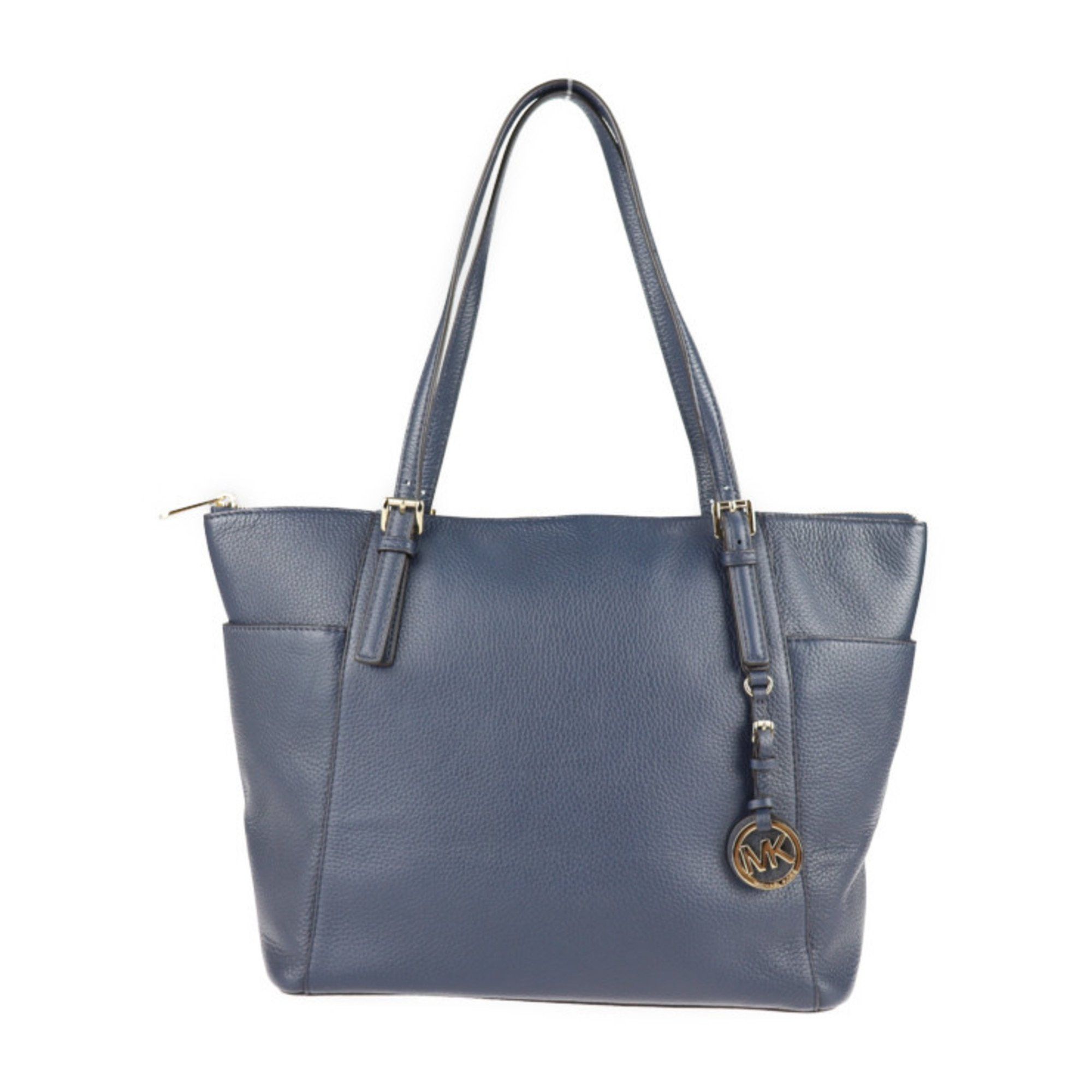Michael Kors Jet Set Item Tote Bag 35H7Gttt9L Leather Navy Shoulder R2116103001179 in Blue, Women's