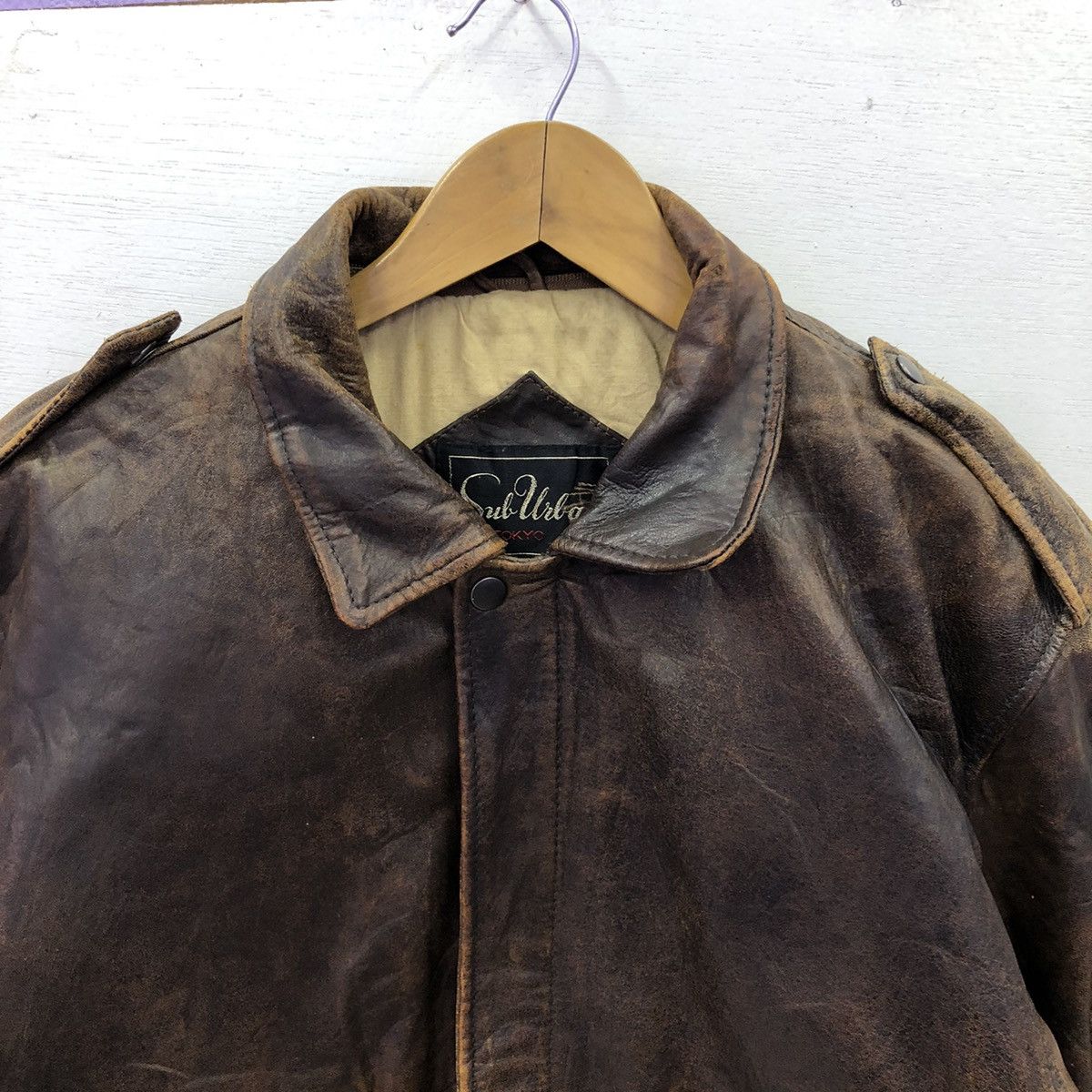 Japanese Brand Vintage Sub Urban Tokyo Sheepskin Leather Jacket Size US M / EU 48-50 / 2 - 5 Thumbnail