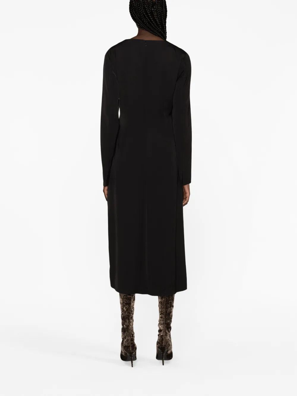 Jil Sander o1y0925 Midi Dress in Black Size XS / US 0-2 / IT 36-38 - 4 Thumbnail