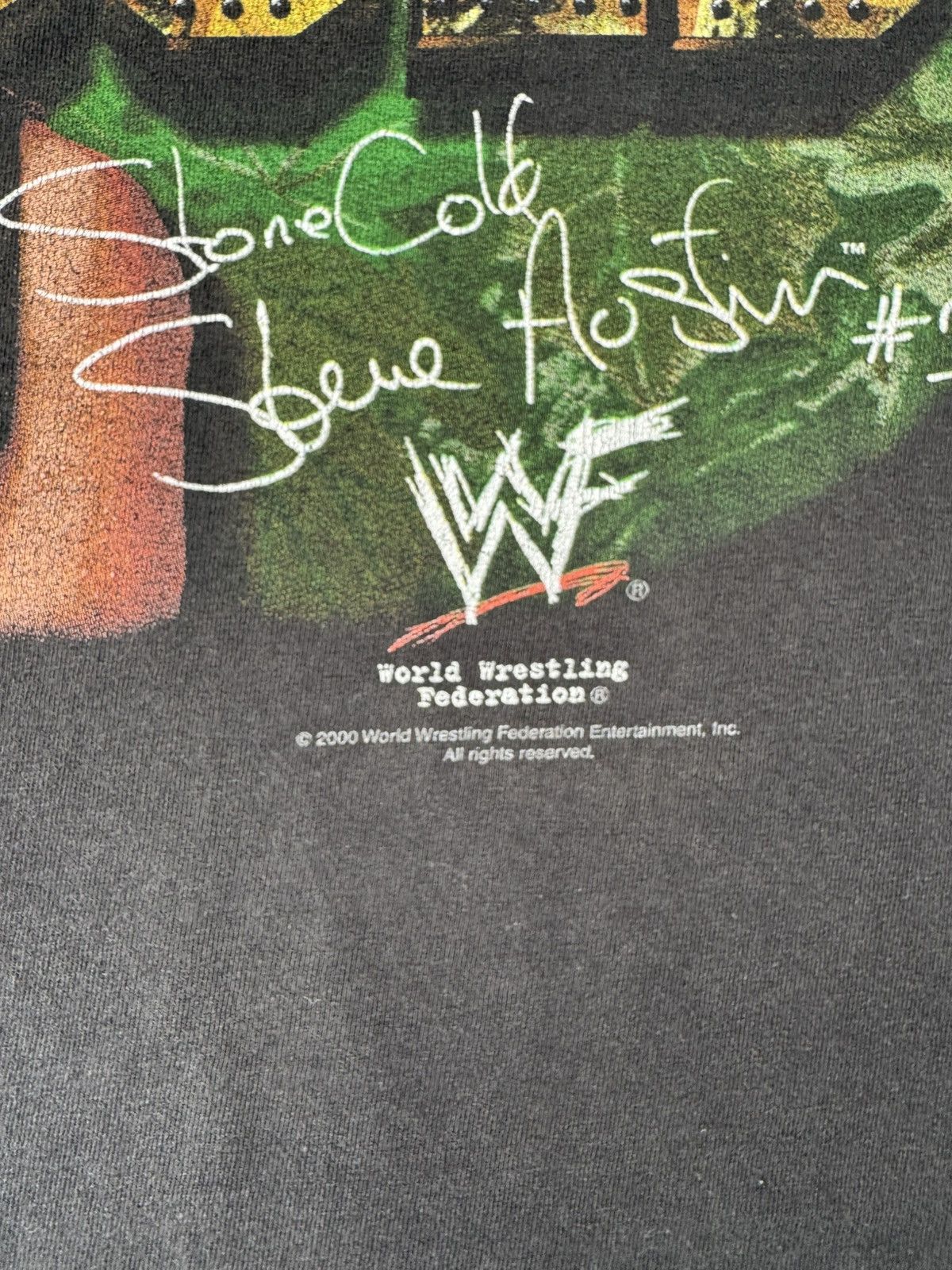 Vintage × WWF Vtg 2000 Stone Cold Steve Austin WWF Faded Black Tee Sz S/M Size US S / EU 44-46 / 1 - 5 Thumbnail