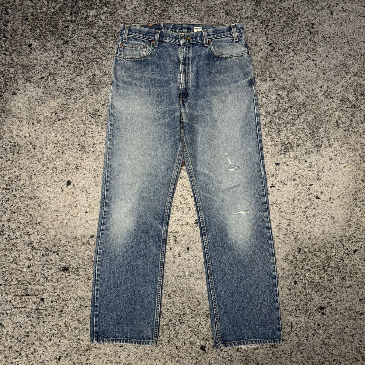Levi's Levi’s 505 Faded Thrashed Distressed Jeans ERD Grunge Chrome Size US 35 - 1 Thumbnail