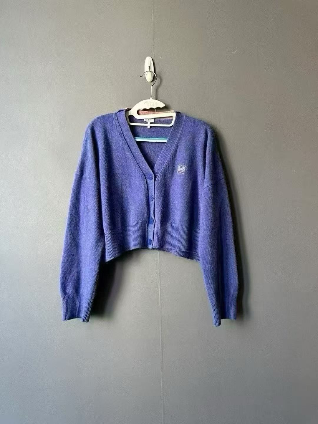 Loewe Loewe Purple Color Block Wool Cardigan Size M / US 6-8 / IT 42-44 - 1 Thumbnail
