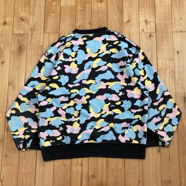 Bape BAPE LOGO multi camo sweat shirt cotton candy camo APE Size US L / EU 52-54 / 3 - 3 Thumbnail