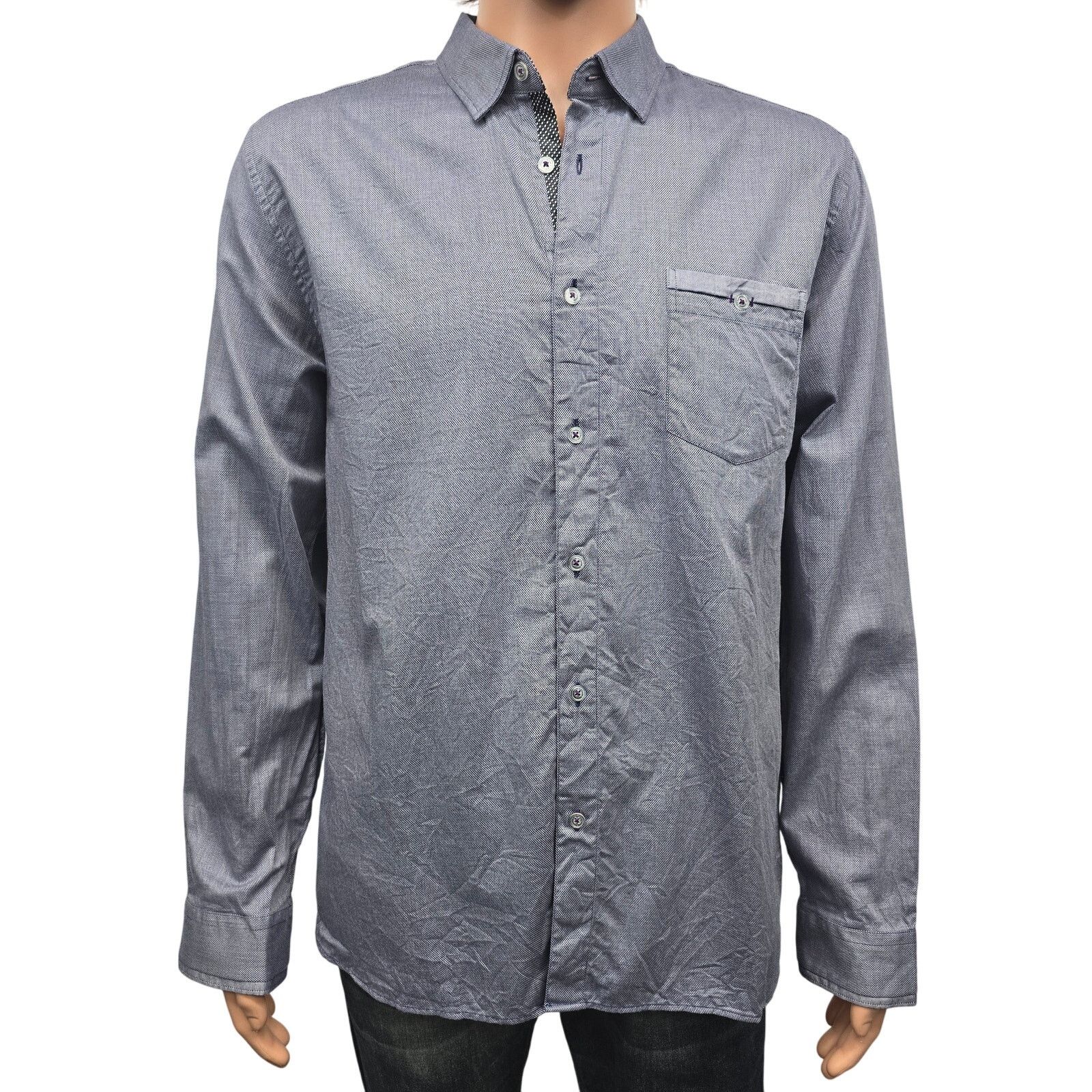Ted Baker TED BAKER IFEL Semi Plain Shirt Micro Dot Navy Size 6 XXL XL Size US XXL / EU 58 / 5 - 3 Thumbnail