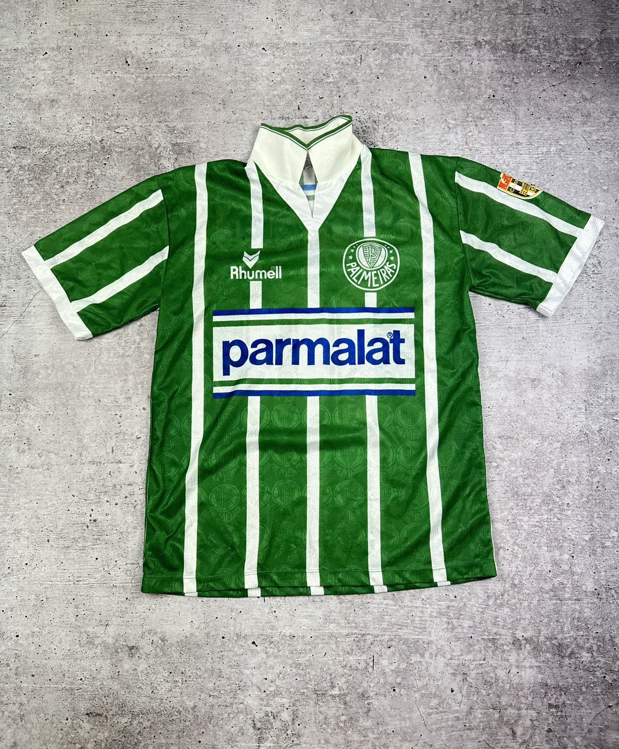 Vintage 1993/94 Rhumell Palmeiras #10 Match Worn Home Jersey Size US L / EU 52-54 / 3 - 1 Thumbnail