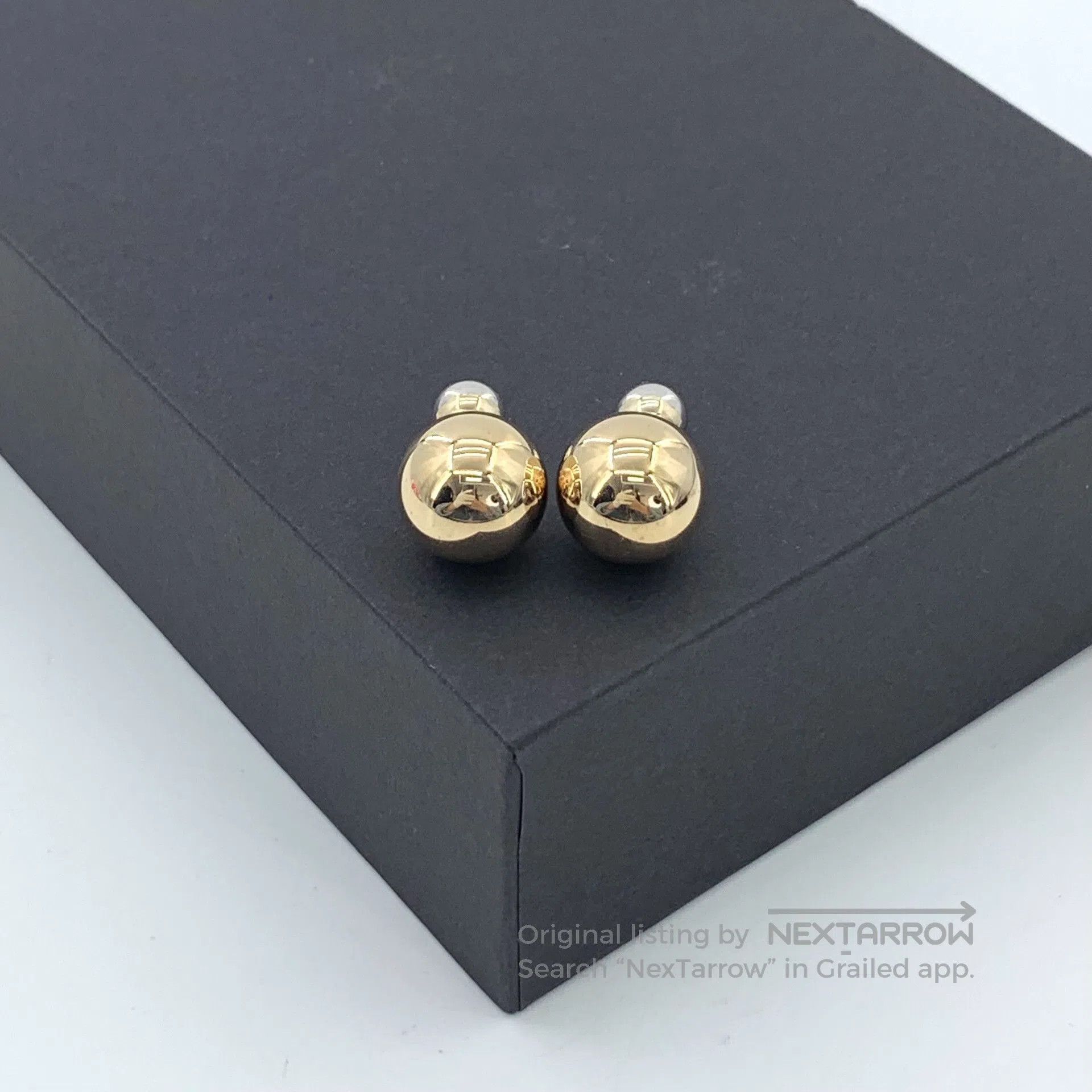 Dior Dior Gold Double Ball Earrings. Size ONE SIZE - 2 Thumbnail