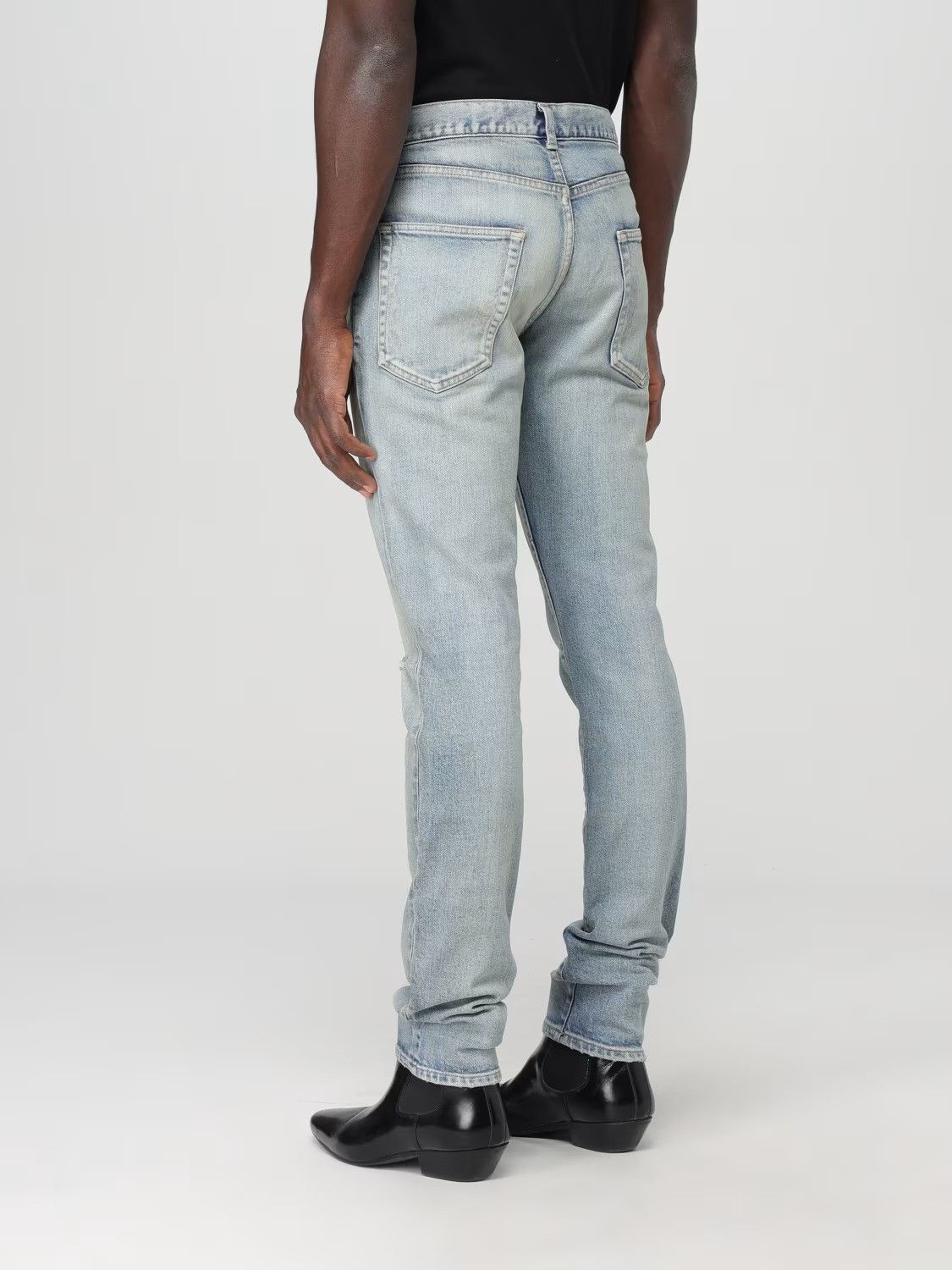 Saint Laurent Paris Santa Monica Blue Knee Rip Skinny Jeans Size US 34 / EU 50 - 4 Thumbnail