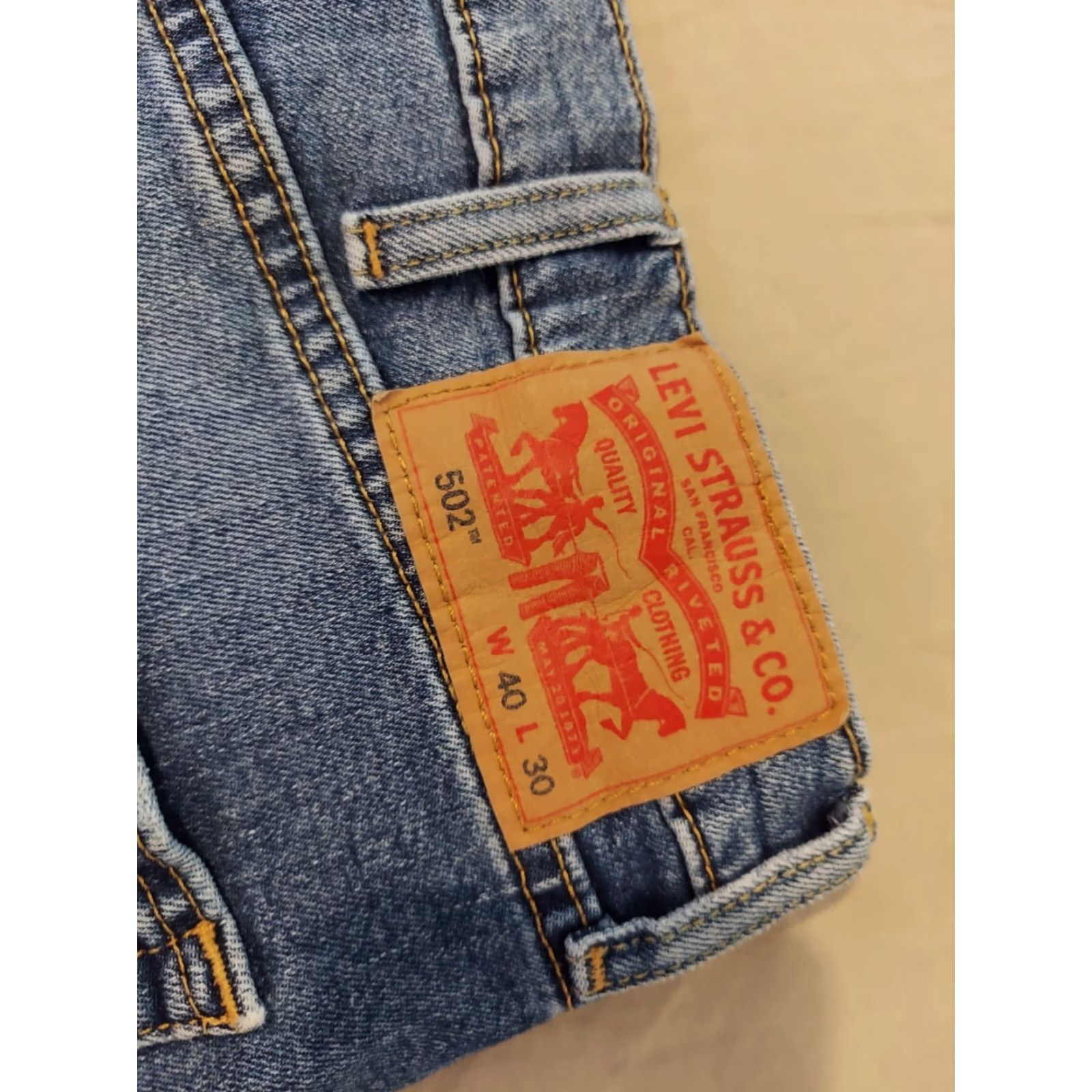 Levi's Mens Levi's 502 Jeans Regular Tapered Denim Blue 40x30 40x29 Inseam 30in Pants Size US 40 / EU 56 - 3 Thumbnail