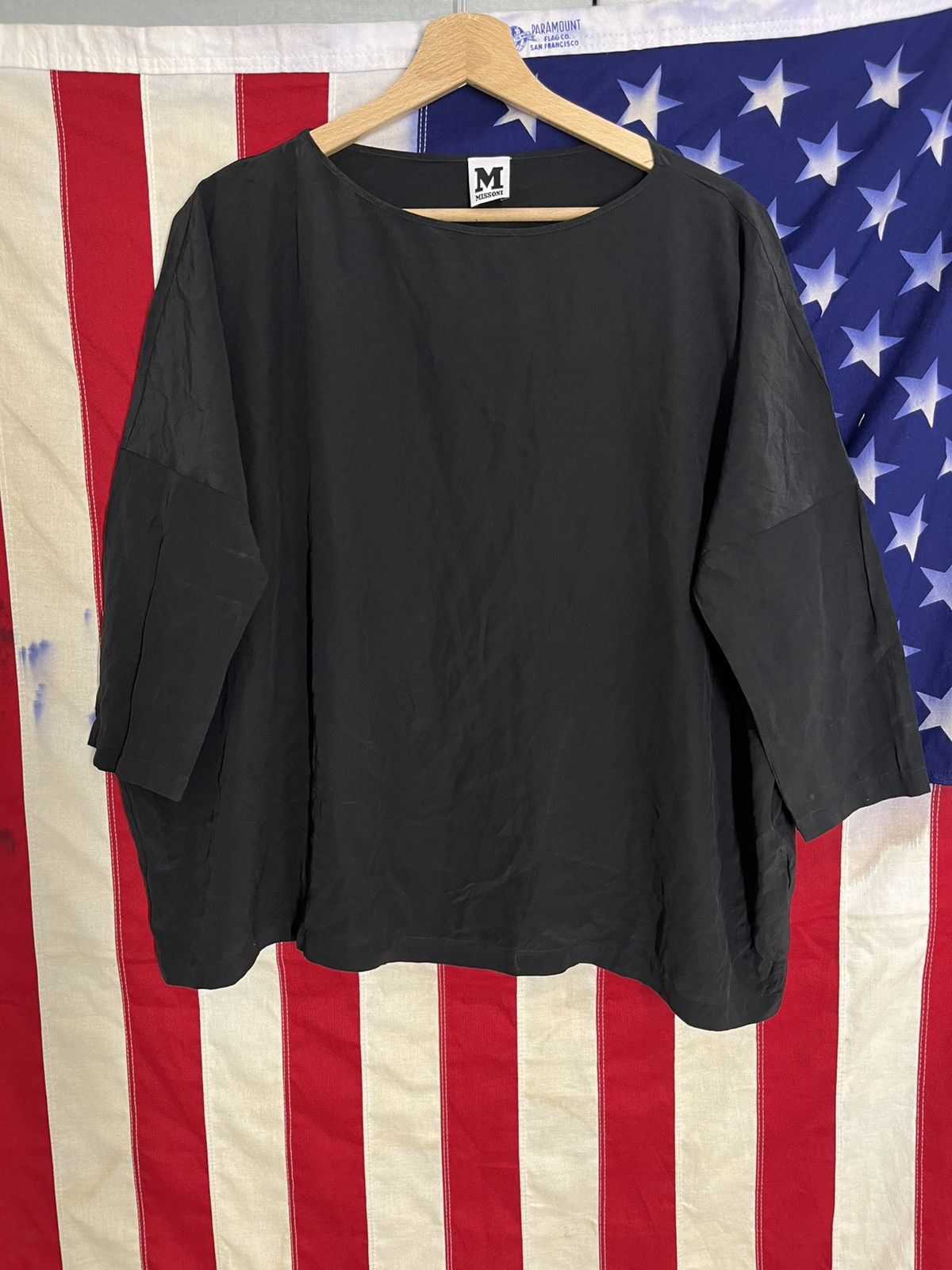 Missoni Missoni Black Silk Oversized Blouse Size M / US 6-8 / IT 42-44 - 1 Thumbnail