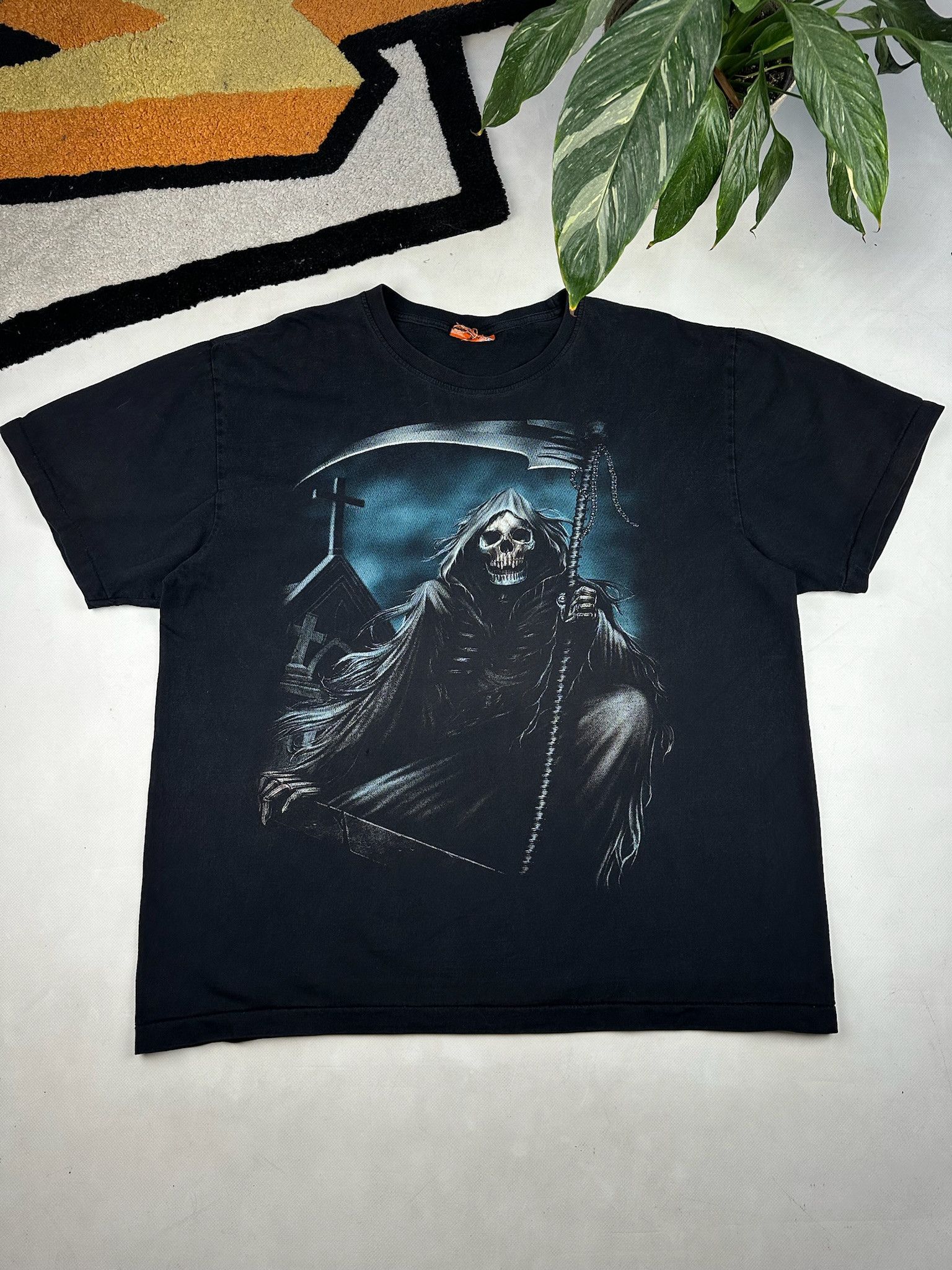 Affliction Vintage Skull Death Y2K Skeleton Spiral Style Tee Size US L / EU 52-54 / 3 - 1 Thumbnail