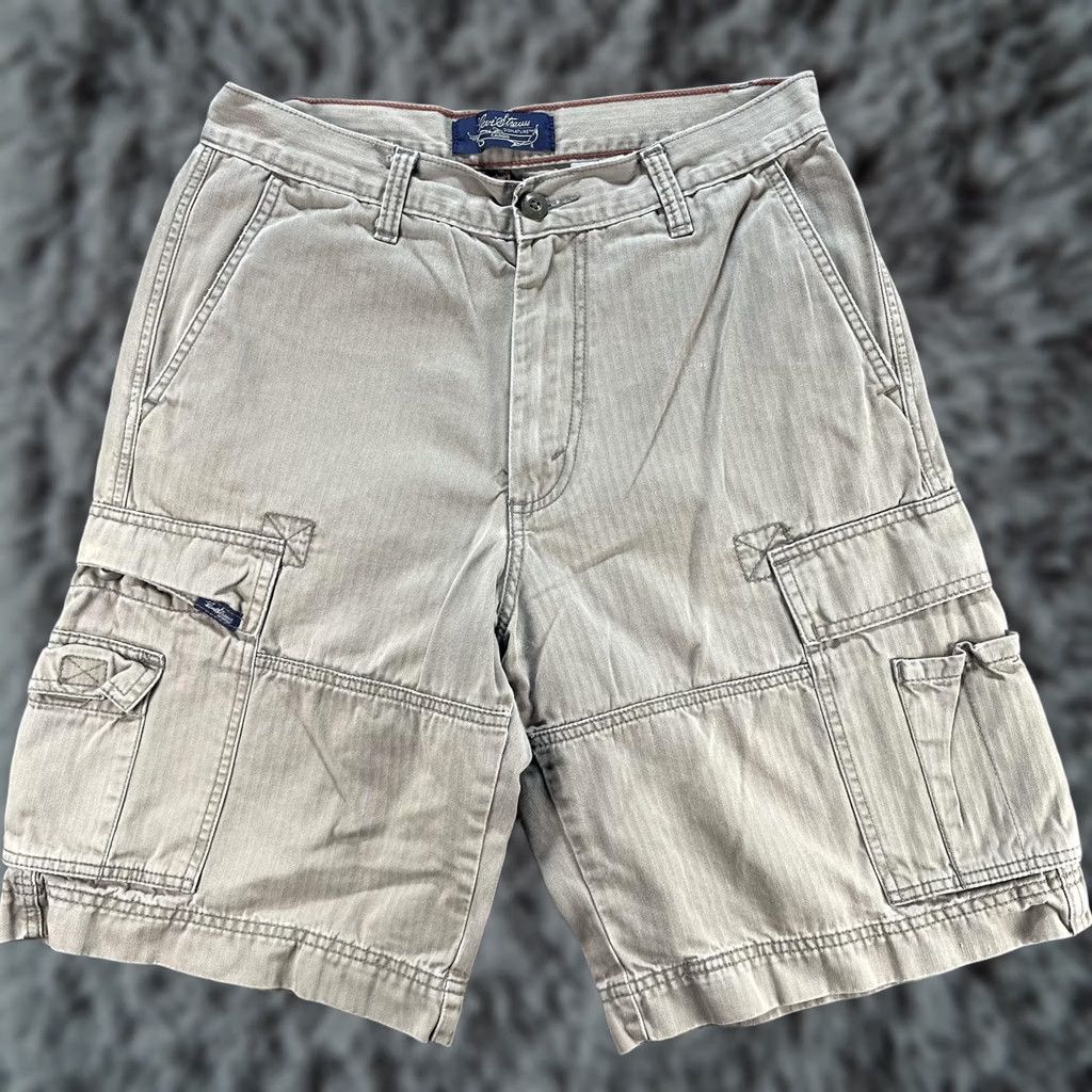 Levi's VTG Levi Strauss Signature Shorts Cargo Mens 29 Khaki Cotton Herringbone Utility Casual Front Pockets Belt Loops 11in Inseam Mens Size US 29 - 1 Thumbnail