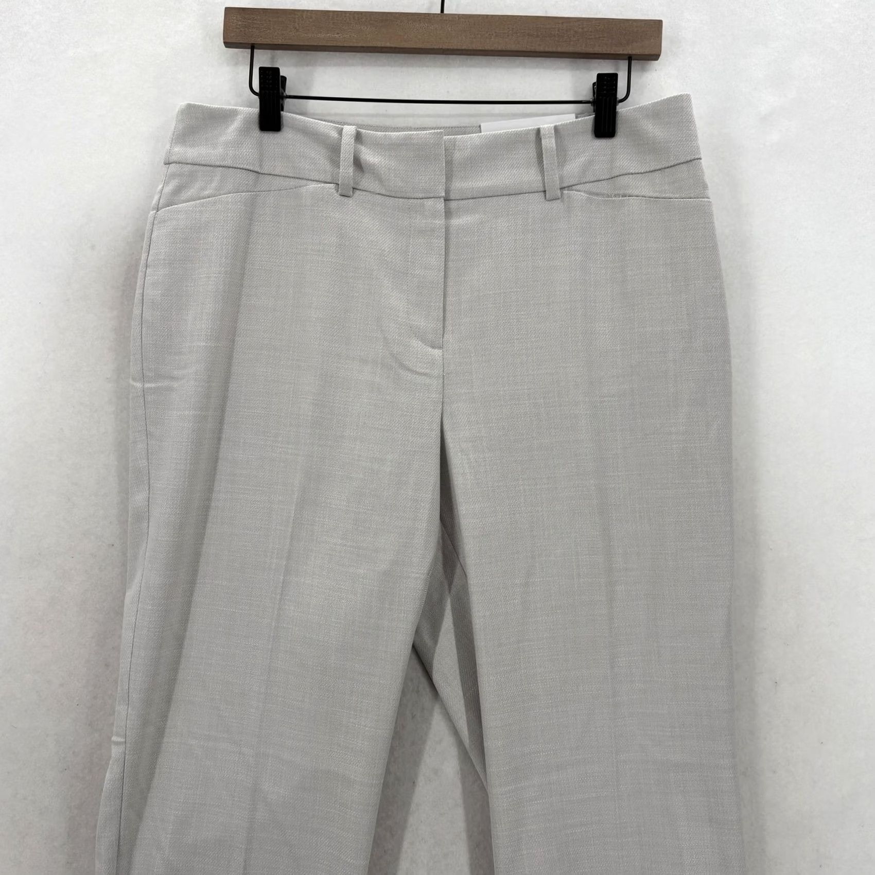 Ann Taylor Ann Taylor Factory The Straight Dress Pants Womens 10 Gray Herringbone Twill NWT Size 32" / US 10 / IT 46 - 2 Thumbnail