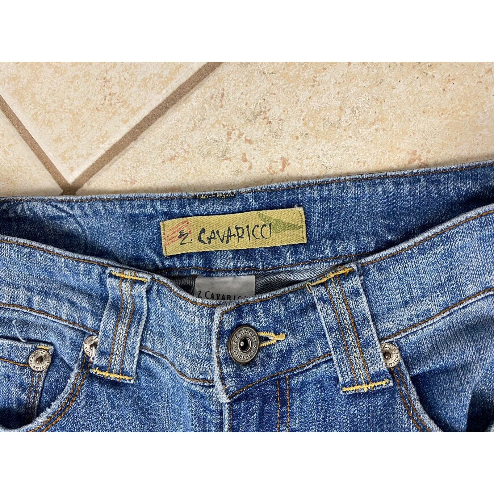 Other VTG Z Cavaricci Denim Jeans Rhinestones Graffiti Bootcut Size 25" / US 0 / IT 36 - 5 Thumbnail