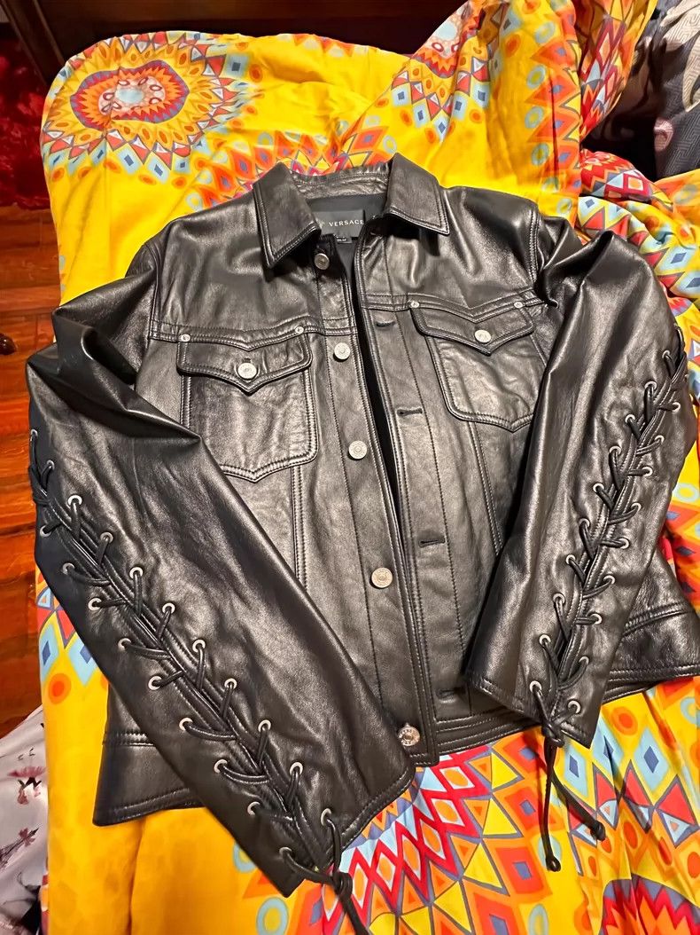 Versace Versace Men's sheepskin biker jacket Size US L / EU 52-54 / 3 - 1 Thumbnail
