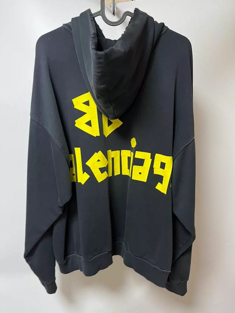 Balenciaga Balenciaga Black tape patch zipper hooded sweatshirt Size US XS / EU 42 / 0 - 1 Thumbnail