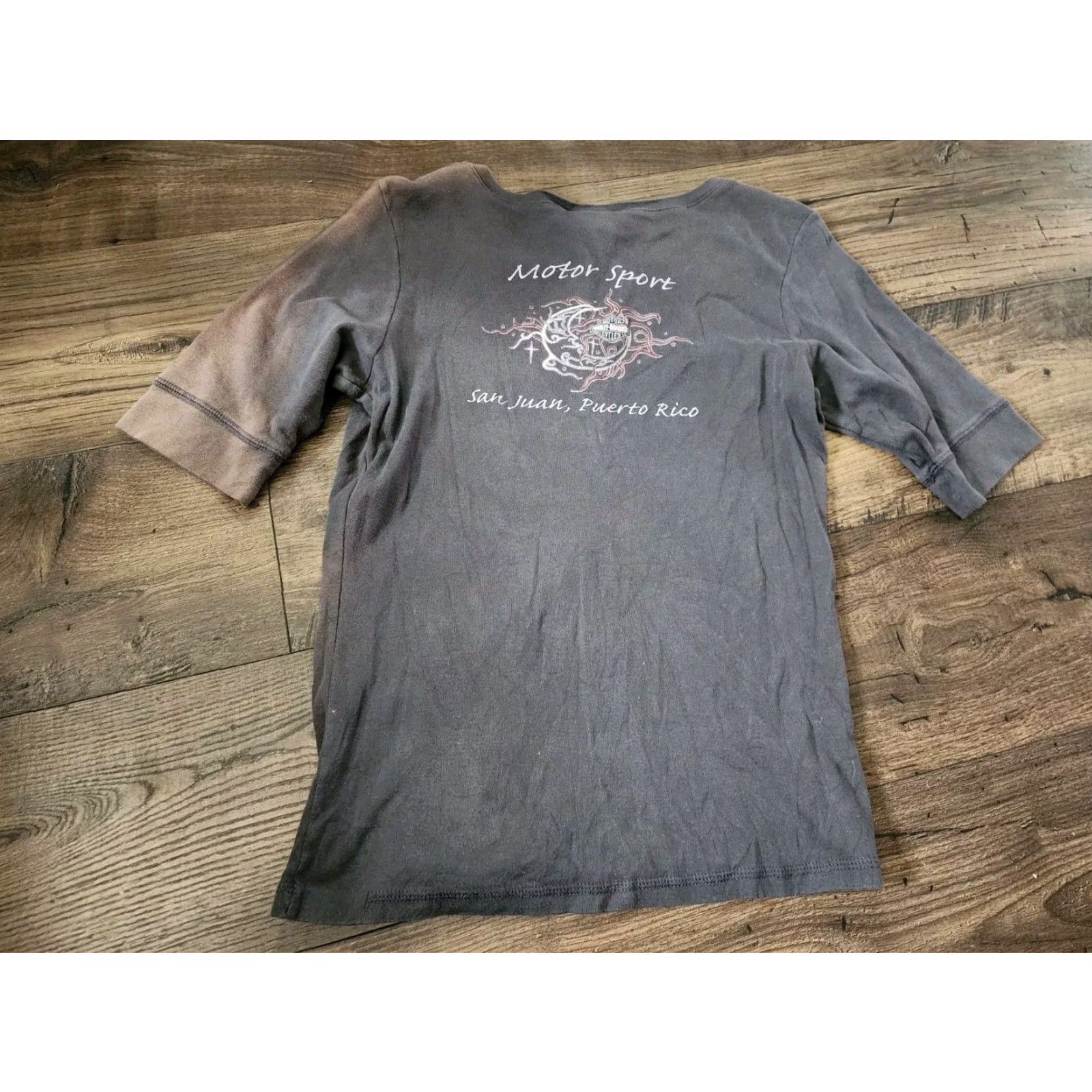 Harley Davidson V-Neck T Shirt Womens XL Harley Davidson San Juan Puerto Rico Distressed Size XL / US 12-14 / IT 48-50 - 2 Thumbnail