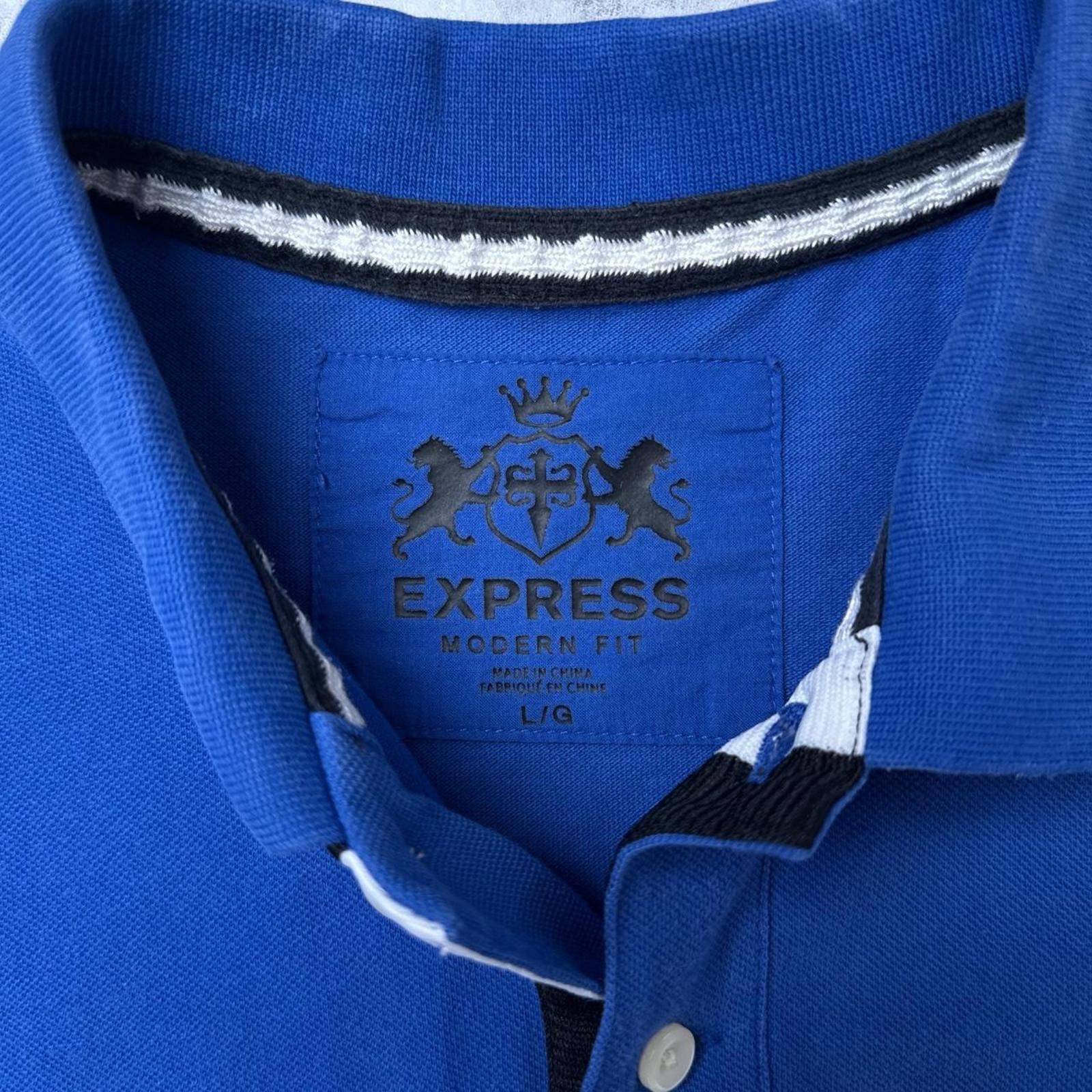 Express Y2K Express 00s Blue Polo Shirt Size US L / EU 52-54 / 3 - 5 Thumbnail